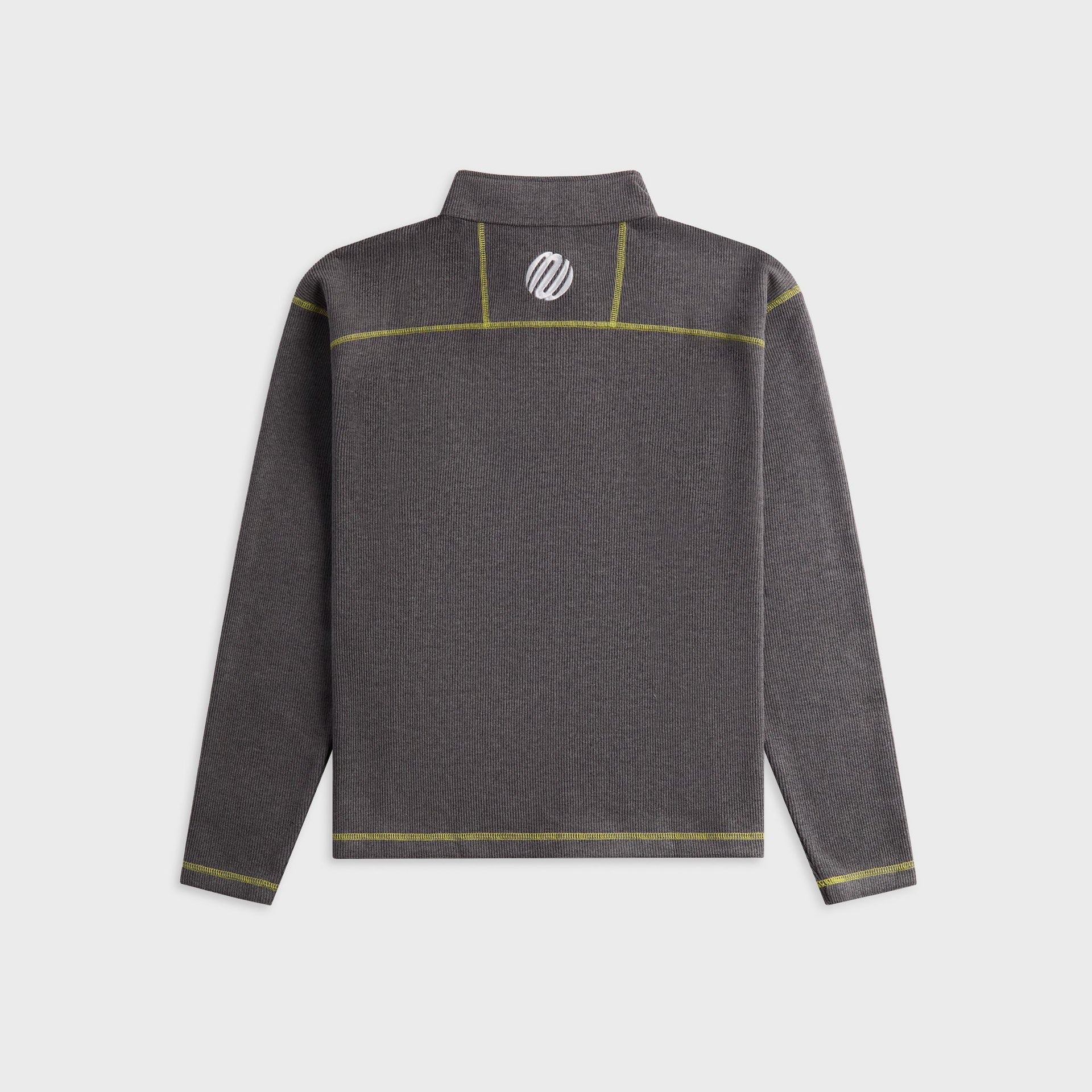 Metalwood Contrast Stitch Quarter Zip Pullover - Charcoal