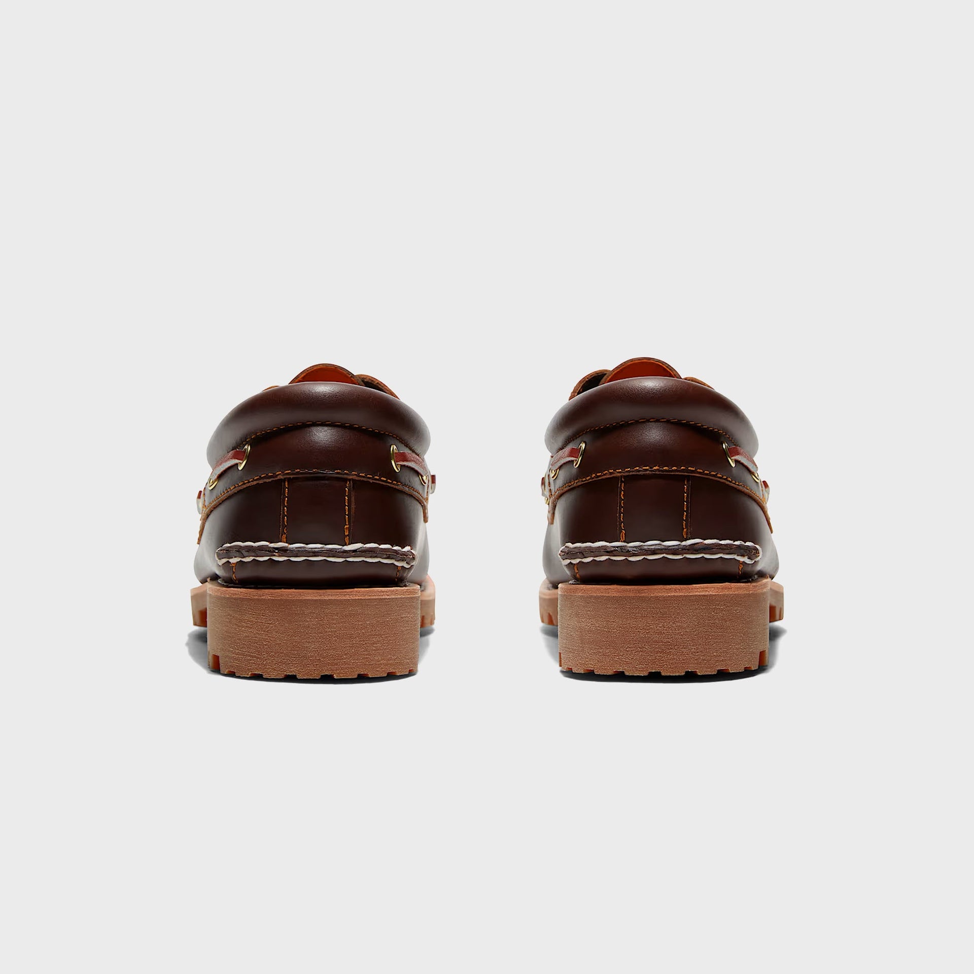 Timberland Authentic Three-Eye Lug Handsewn Boat Shoe - Brown Full Grain