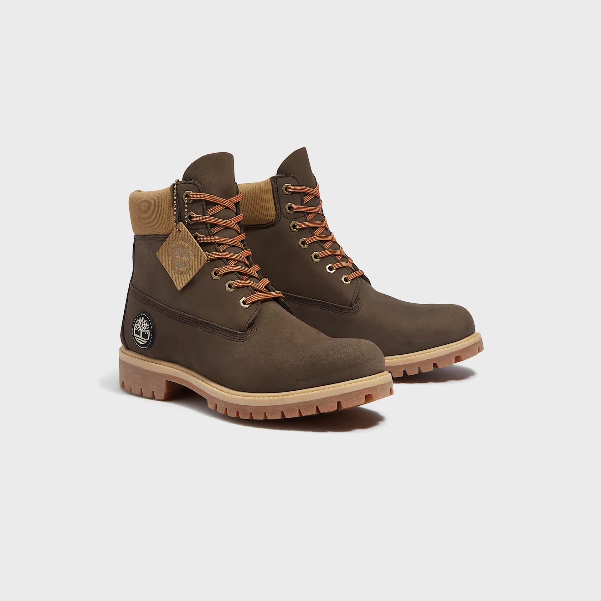Timberland 6 Inch Lace Up Waterproof Boot - Dark Brown / Nubuck Olive