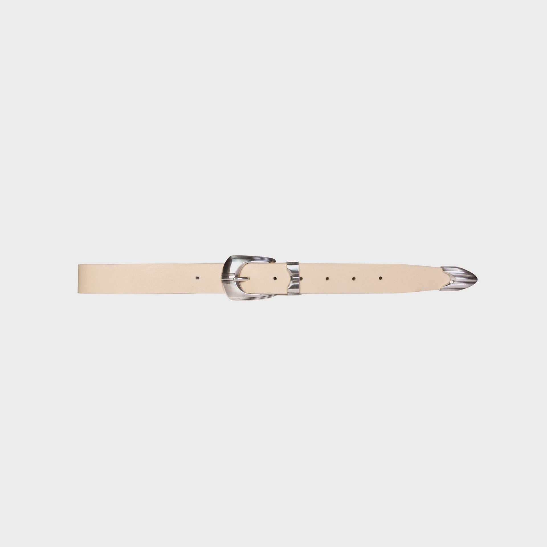 Black Suede Studio Neve Belt in Cream Leather