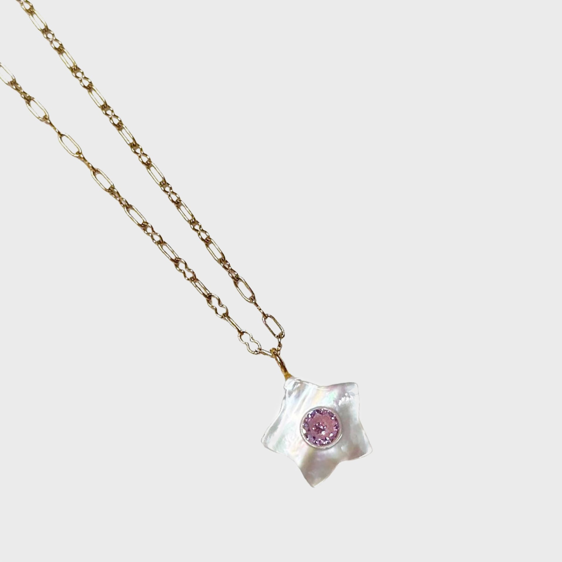 Notte Swirly Star Glow Necklace - Pink