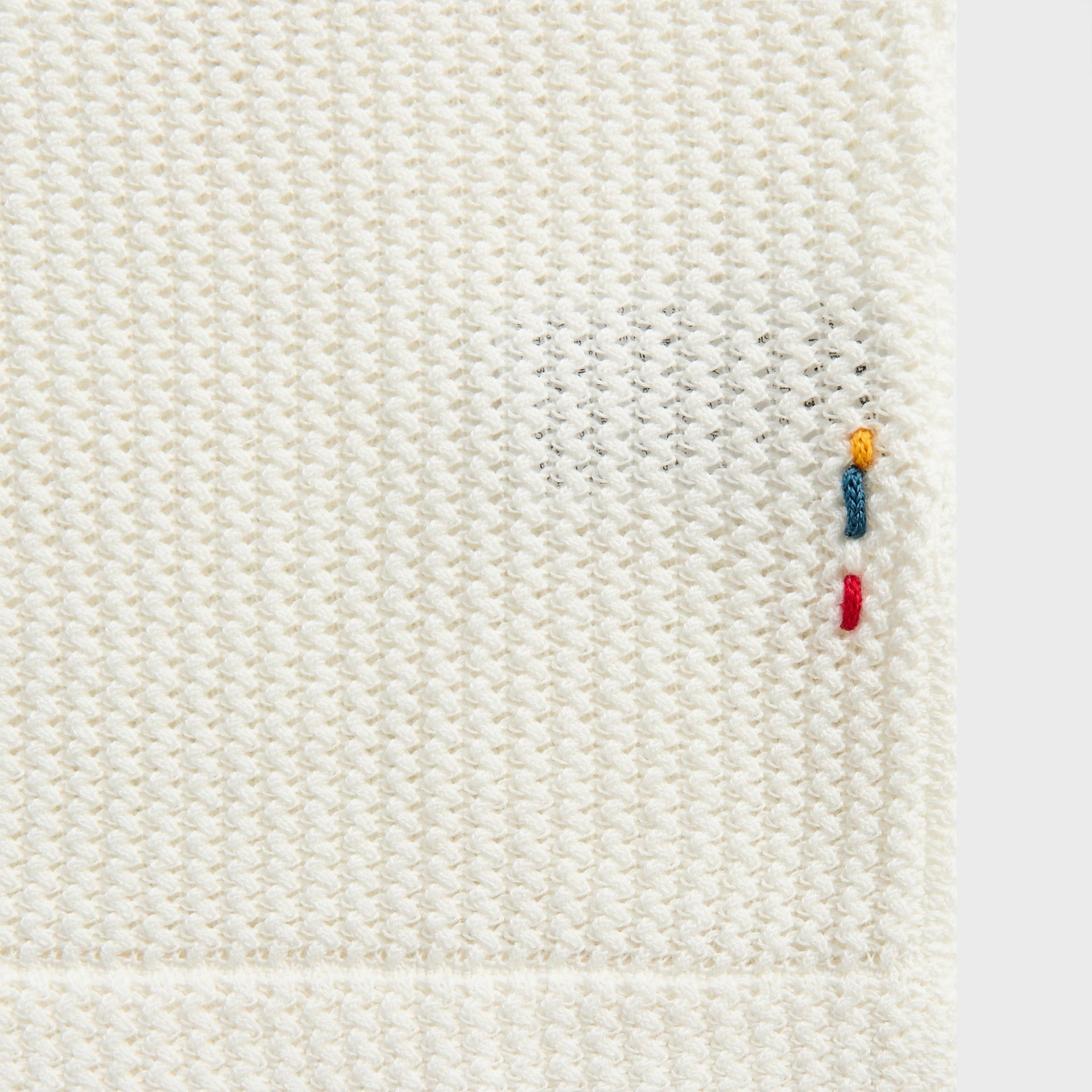 Orlebar Brown Tiernan Chevron Crochet Shirt in White Sand