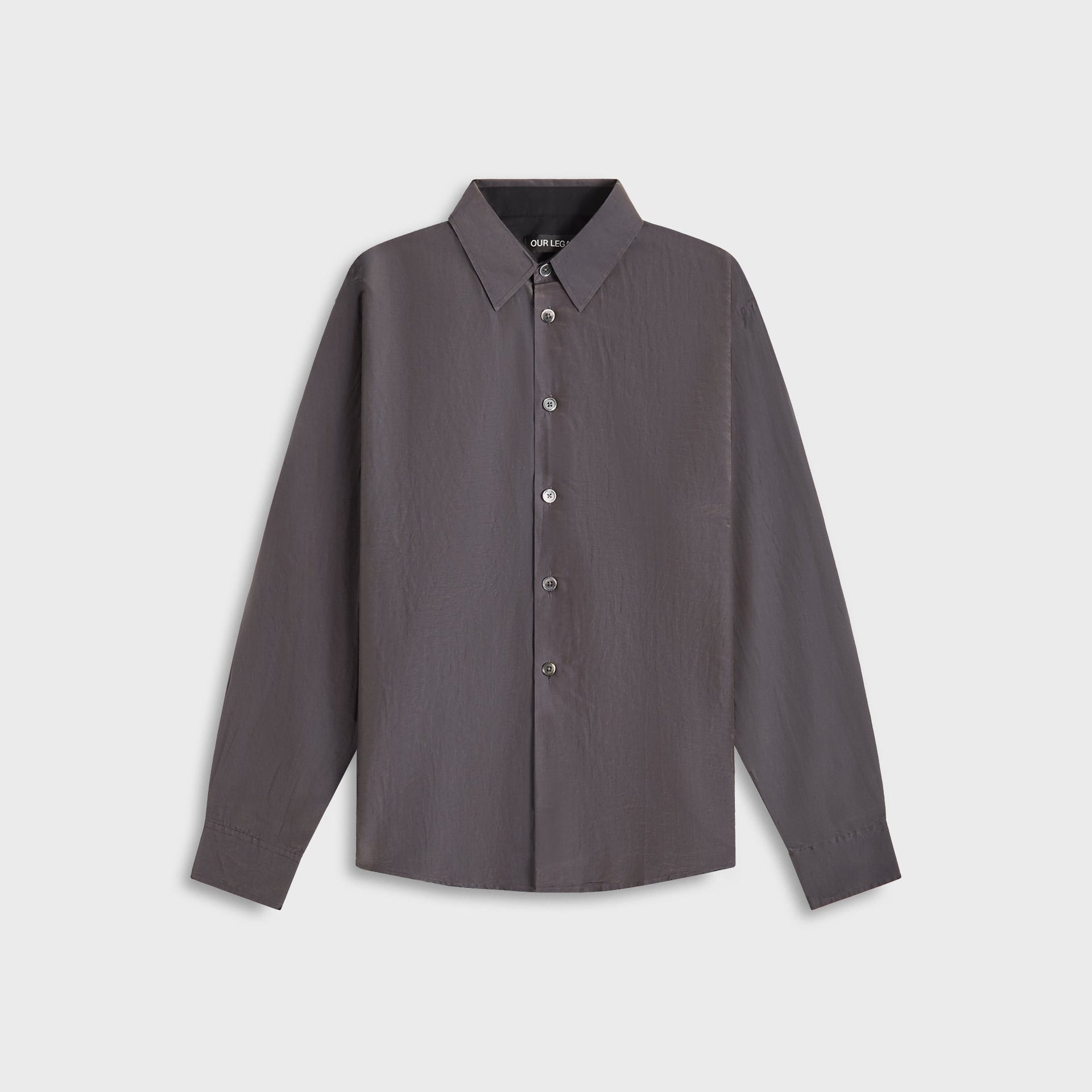 Our Legacy Beyond Shirt in Charcoal Bordeaux