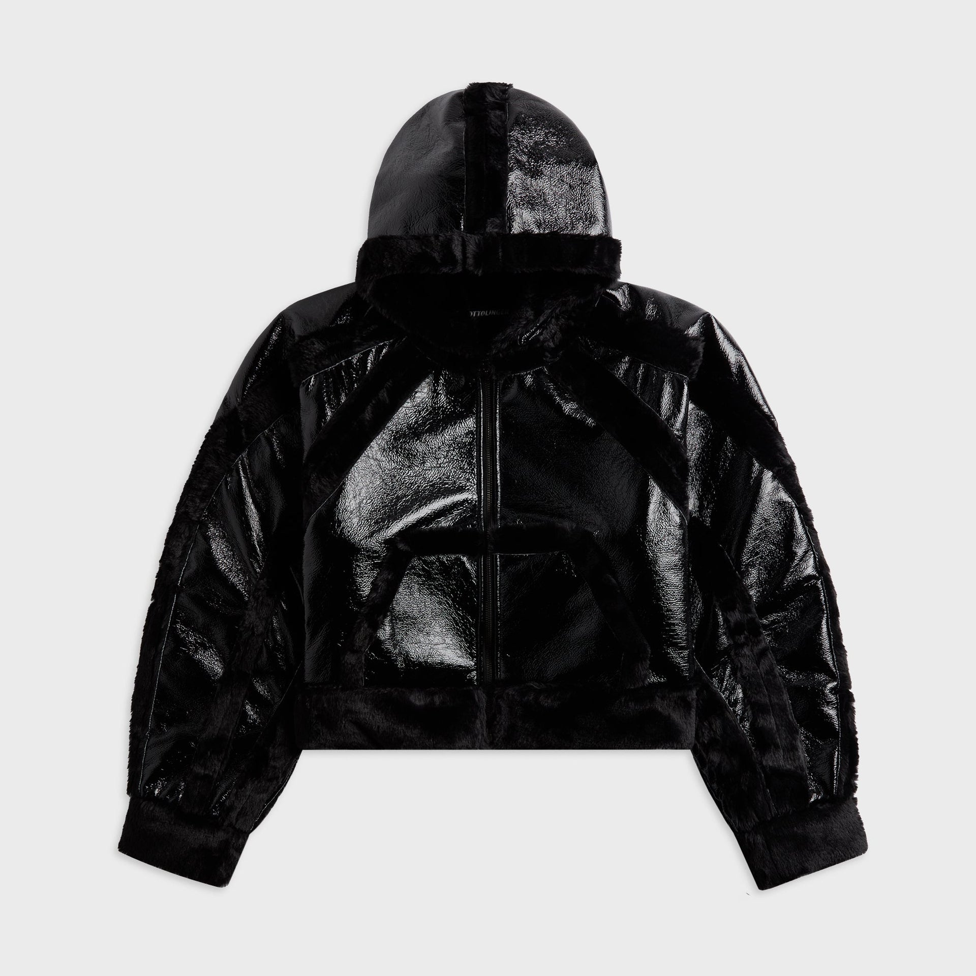 Ottolinger Shearling Fitted Multiline Jacket in Black