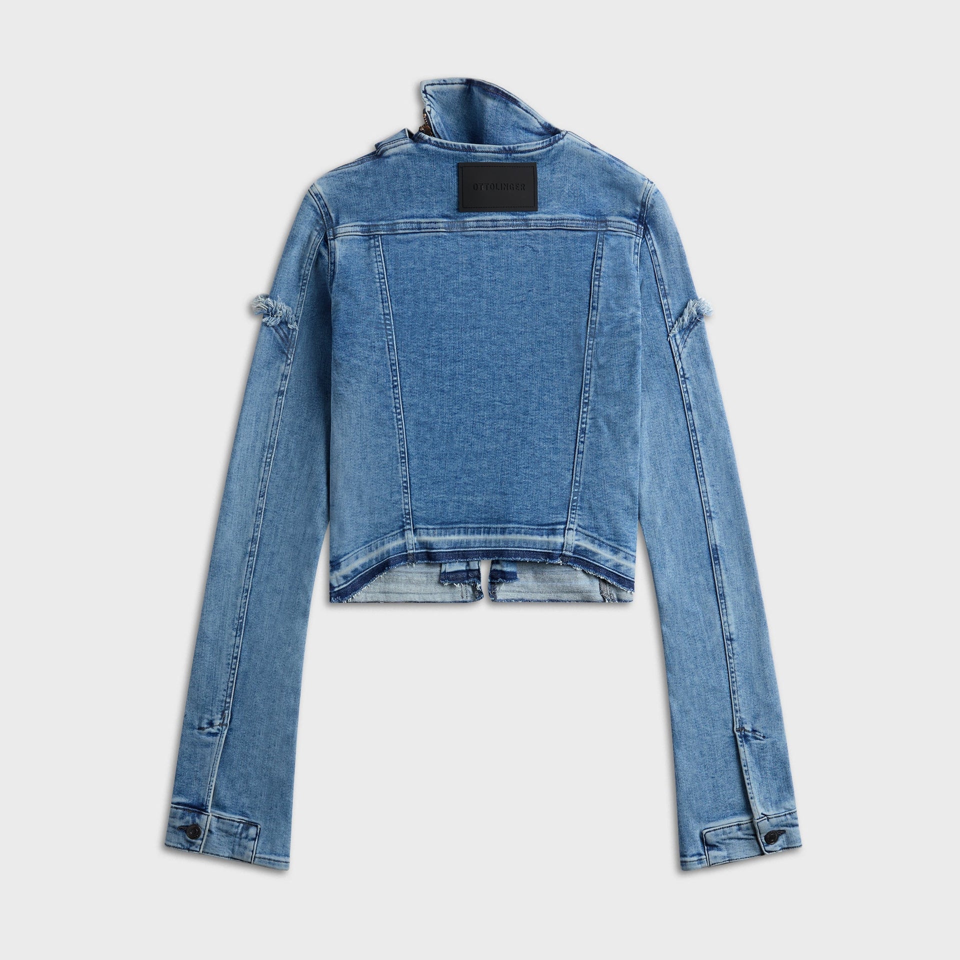 Ottolinger Drape Collar Denim Jacket in Blue