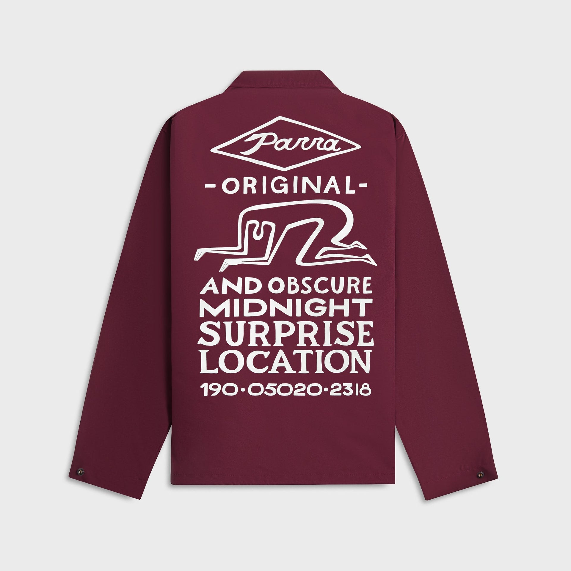 by Parra Midnight Surprise Coach Jacket in Burgundy