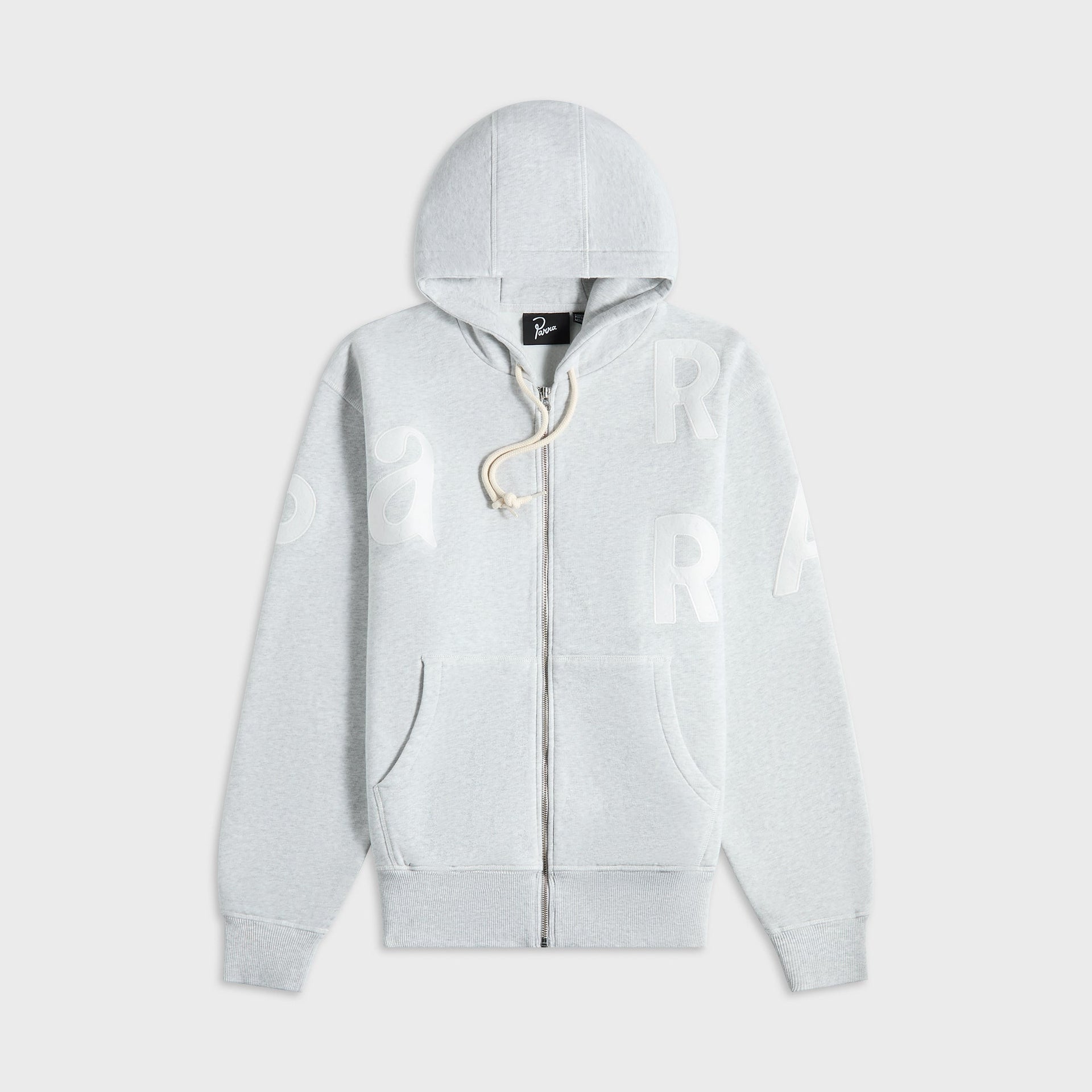 by Parra Word Salad Zip Hooded Sweatshirt - Heather Grey