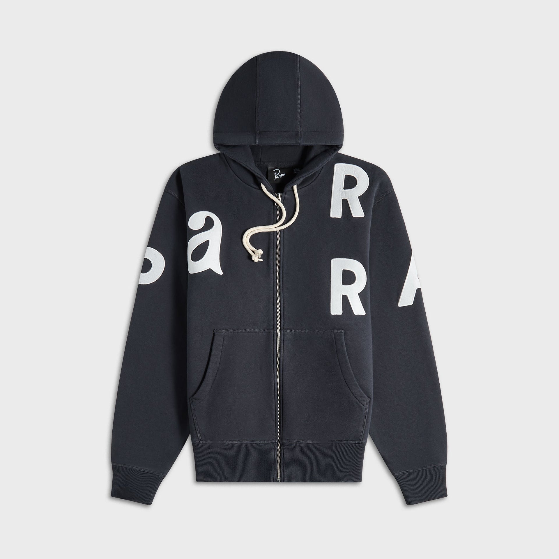by Parra Word Salad Zip Hooded Sweatshirt - Dark Navy