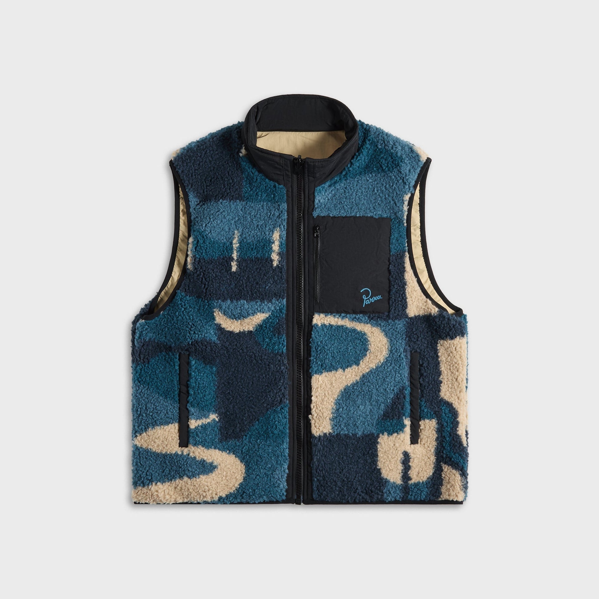 by Parra Infinite Bird Reversible Vest - Navy Blue
