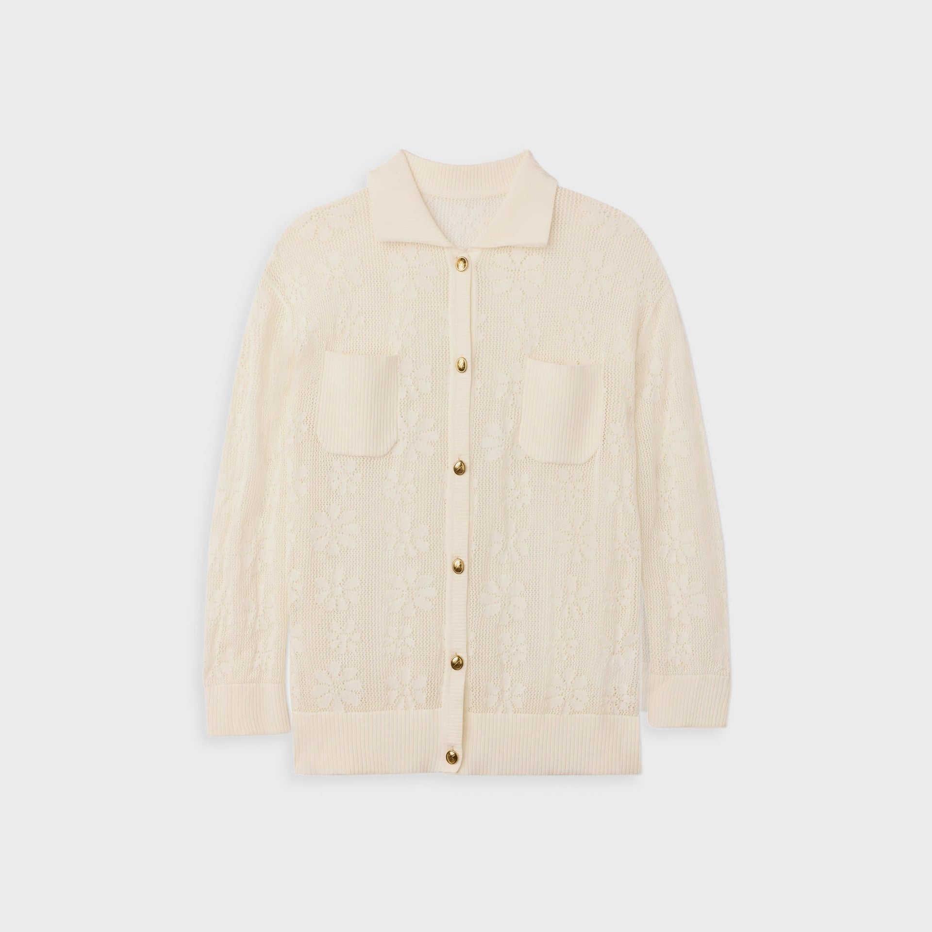 Asta Resort Delilah Crochet Shirt - Salt