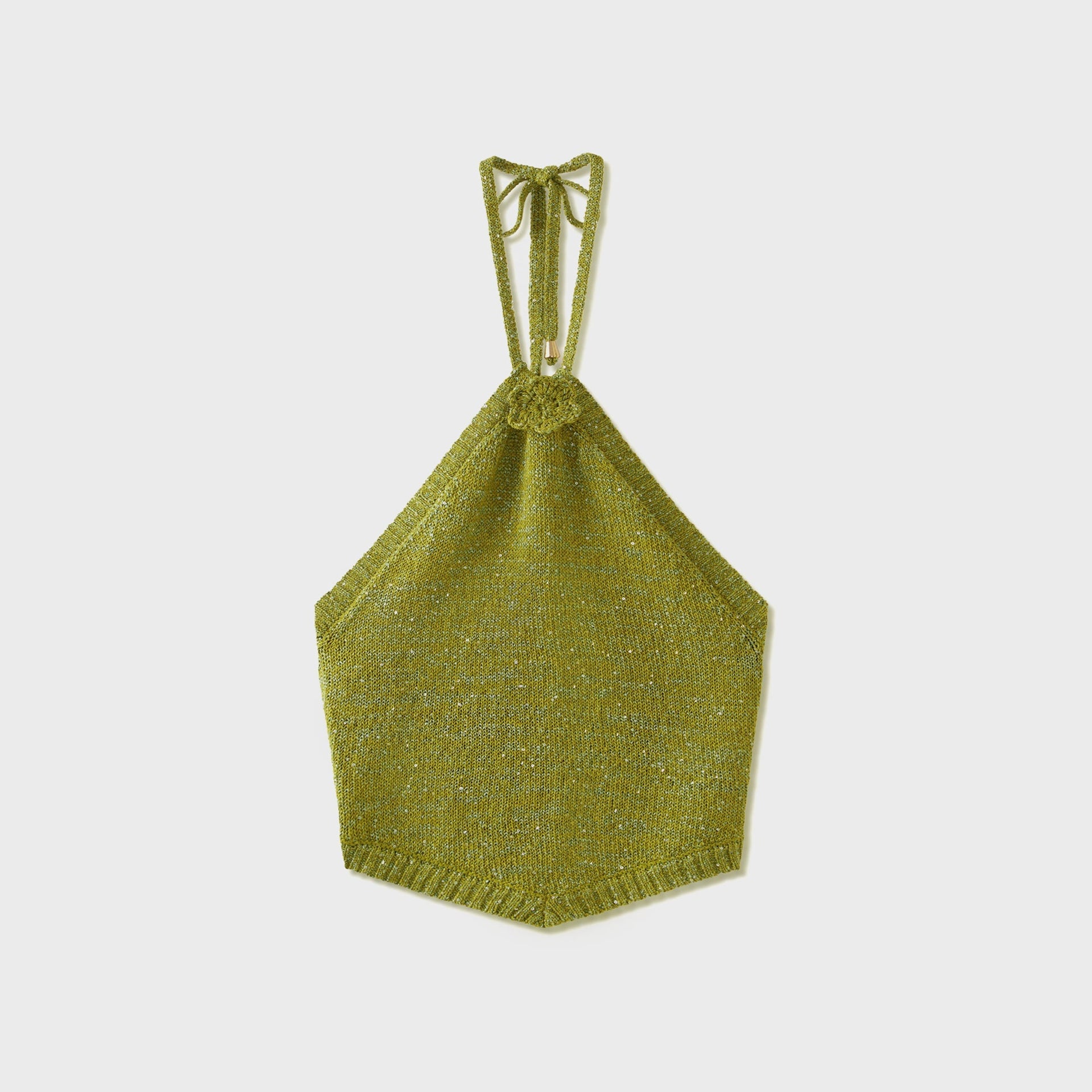 Asta Resort Teresa Scarf Top in Olive Oil Sequin
