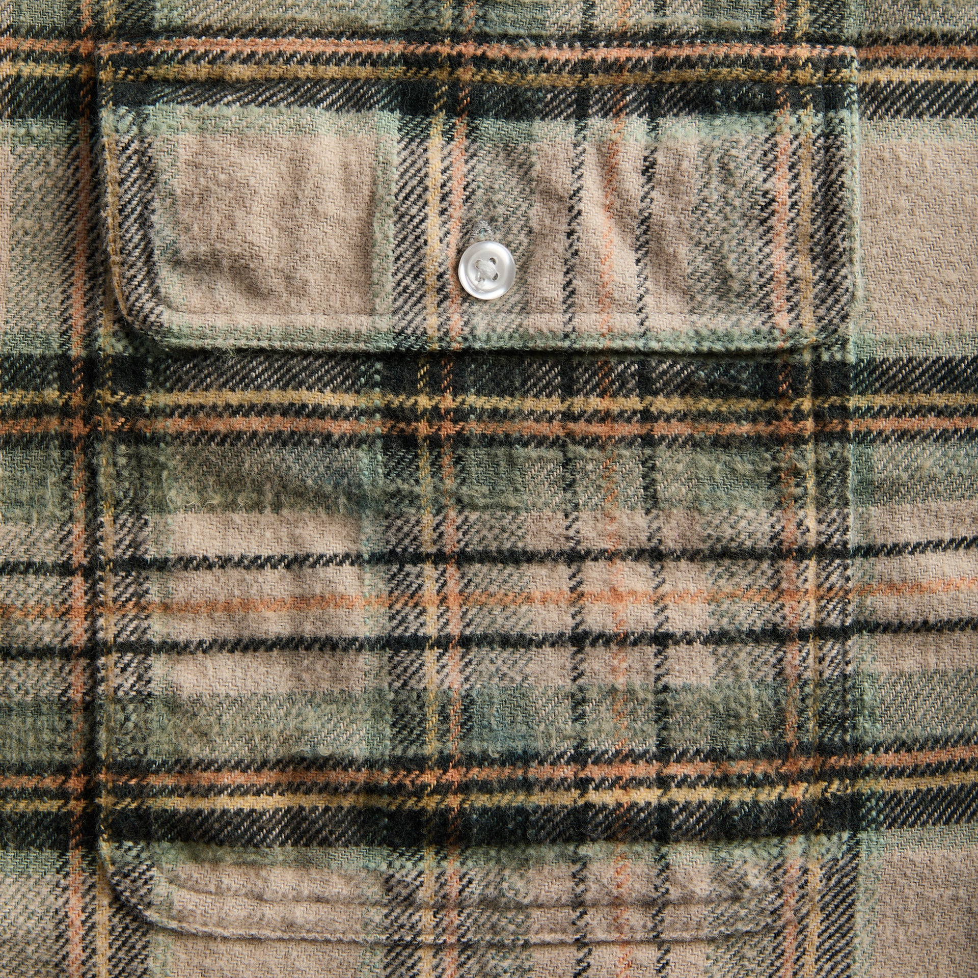 R13 Cropped Work Shirt - Cream Plaid