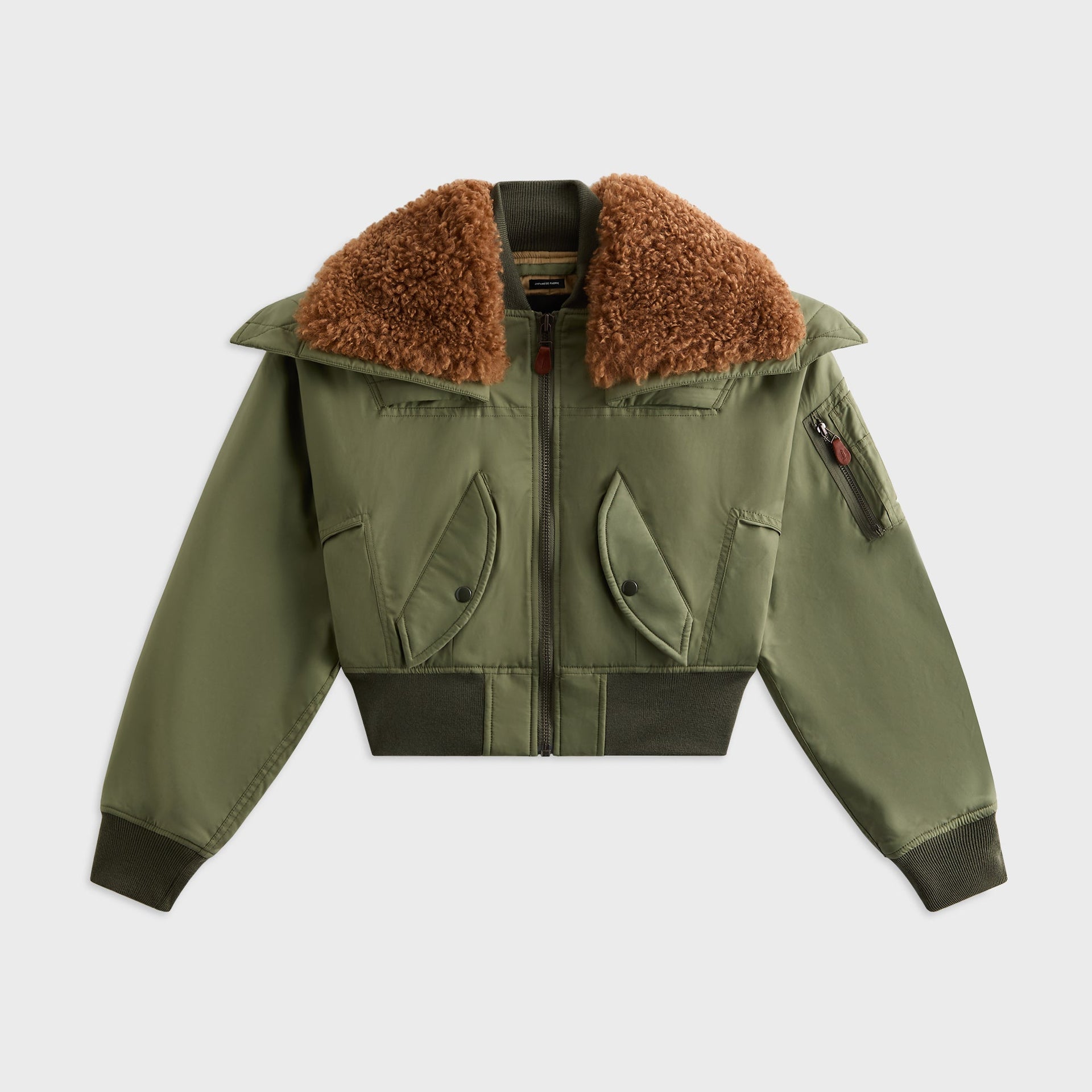 R13 Cropped Flight Bomber - Sage Green