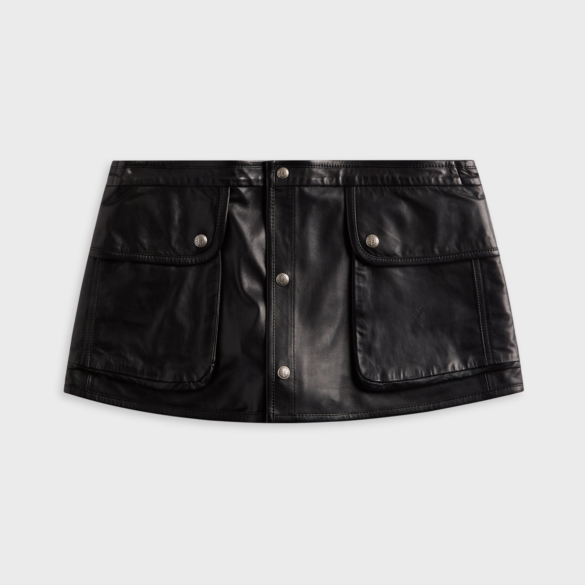 R13 Leather Layered Skirt - Black