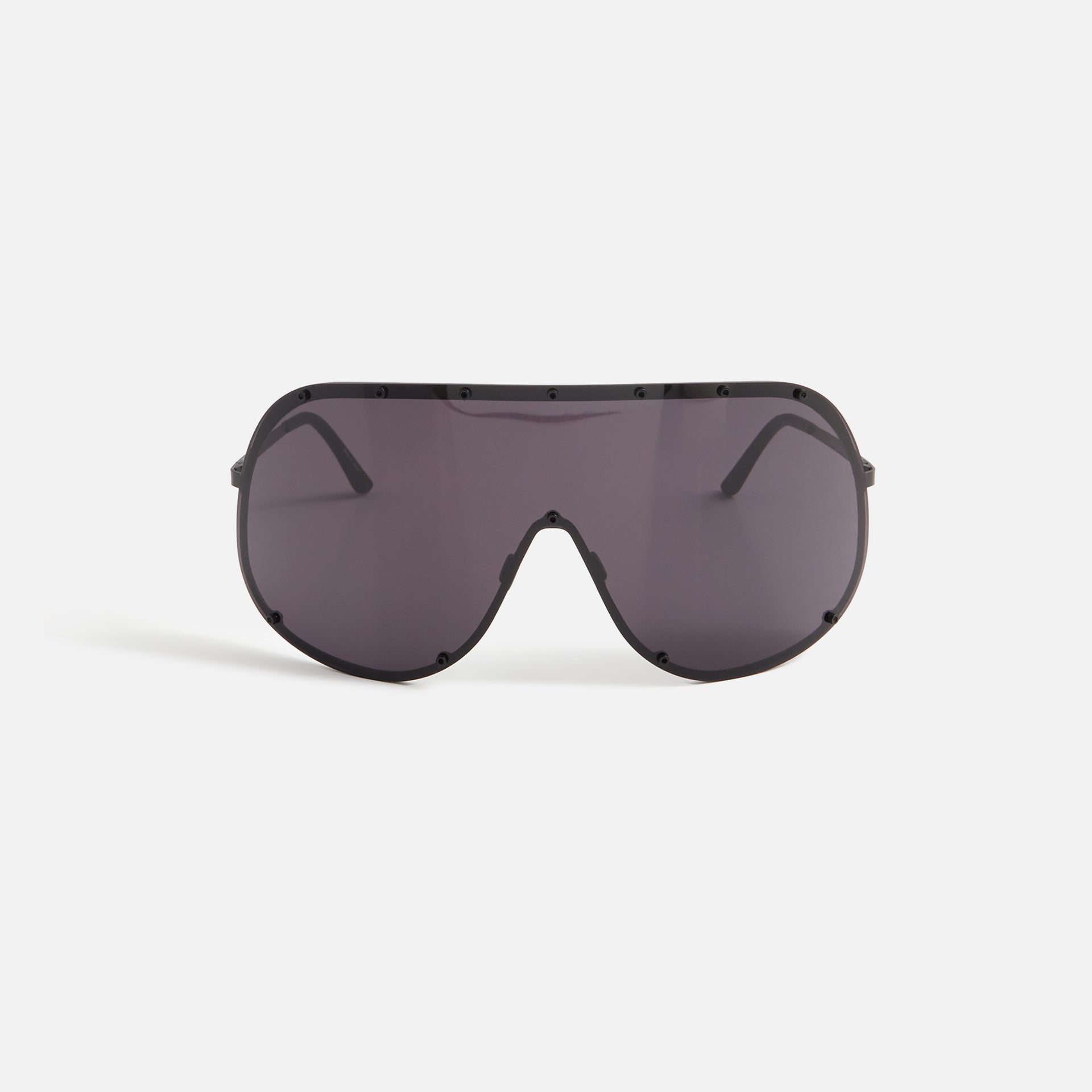 Rick Owens Shield Sunglasses - Black Temple / Black Lens