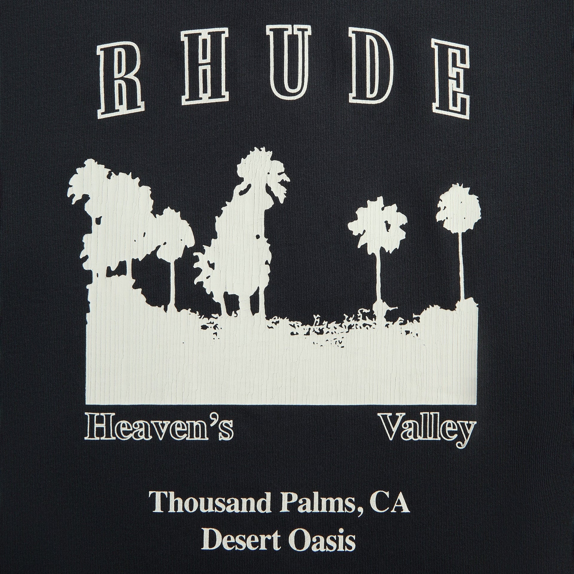 Rhude Thousand Palms Tee - Vintage Black / White