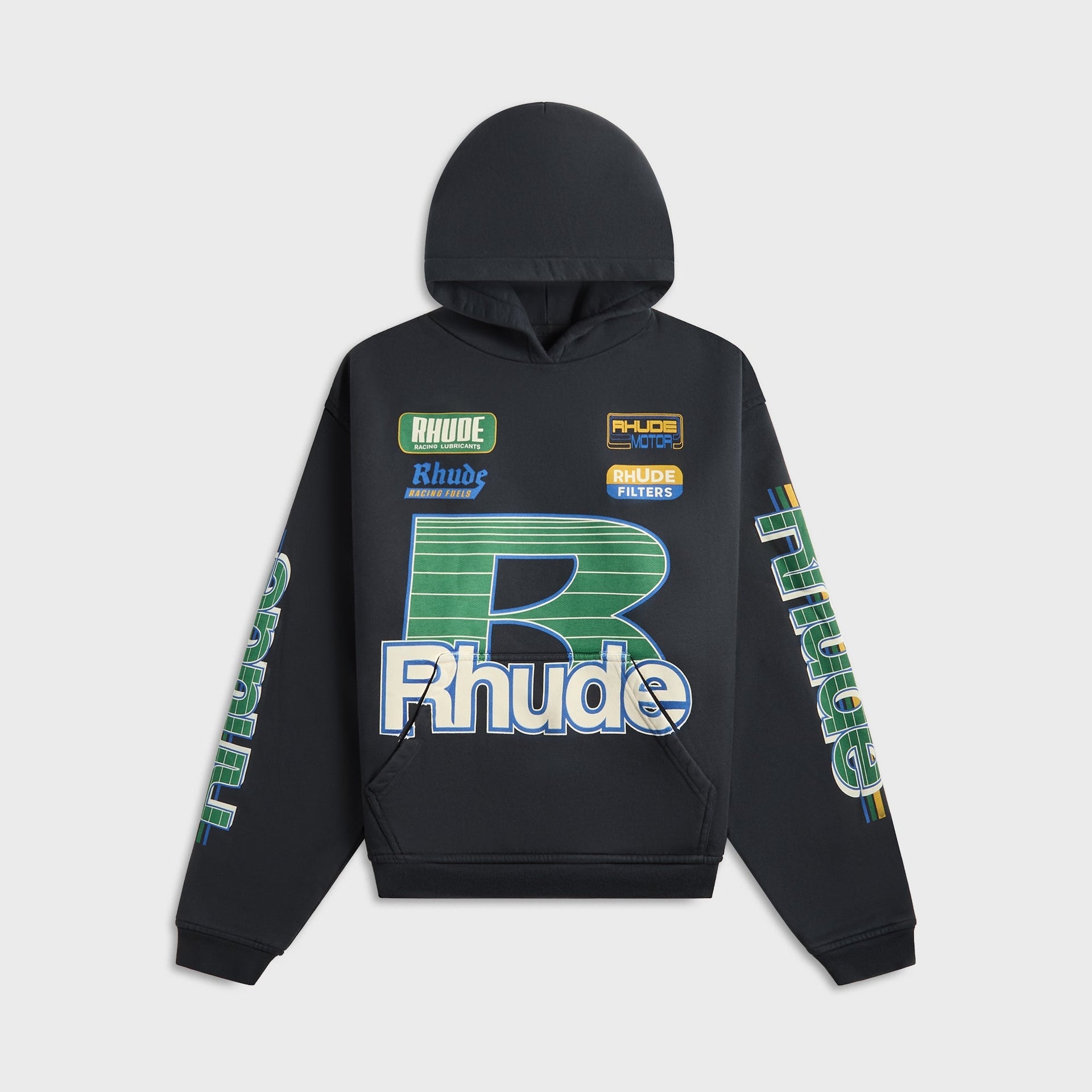 Rhude Roadway Racing Hoodie - Vintage Black