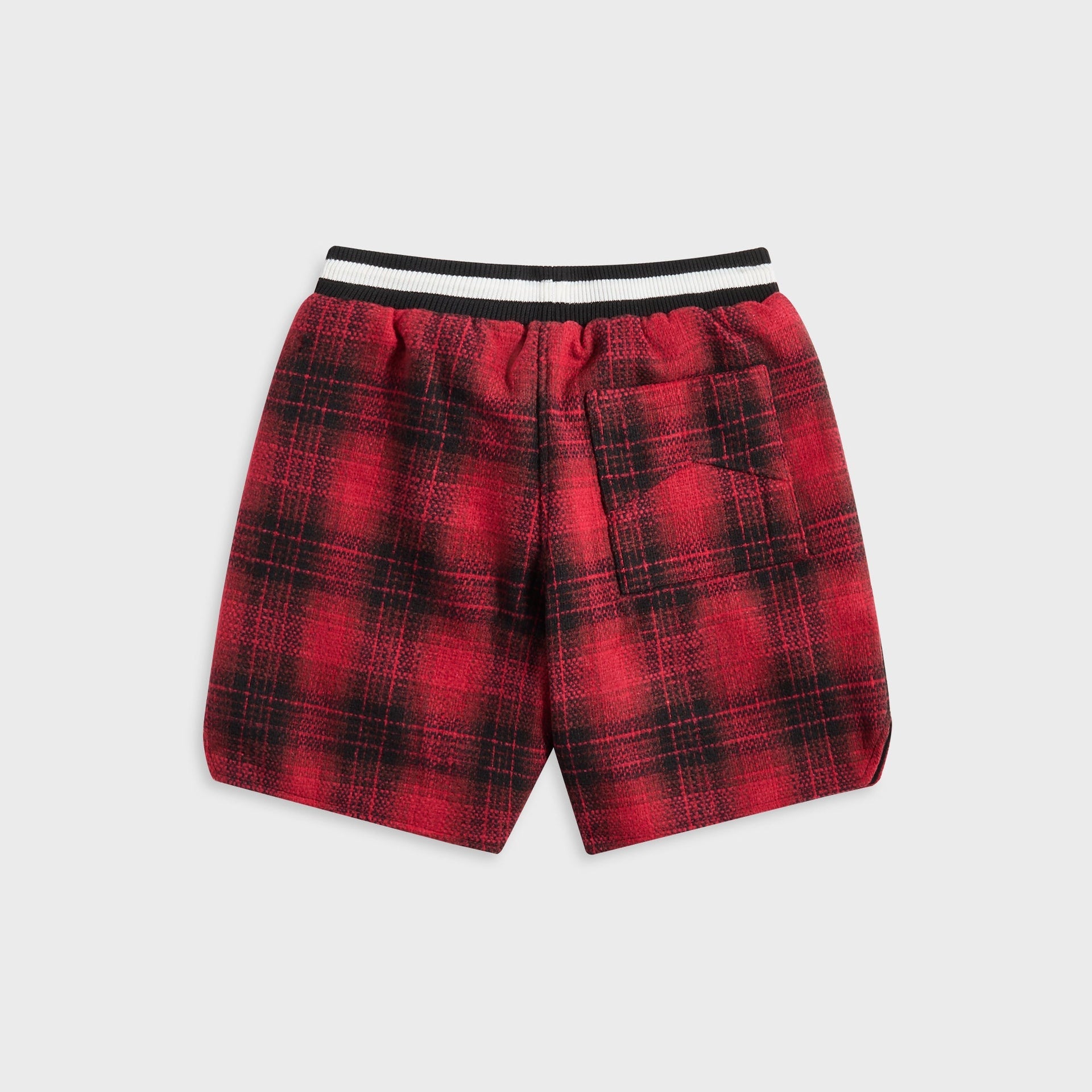 Rhude Flannel Collegiate Court Logo Short in Red / Black