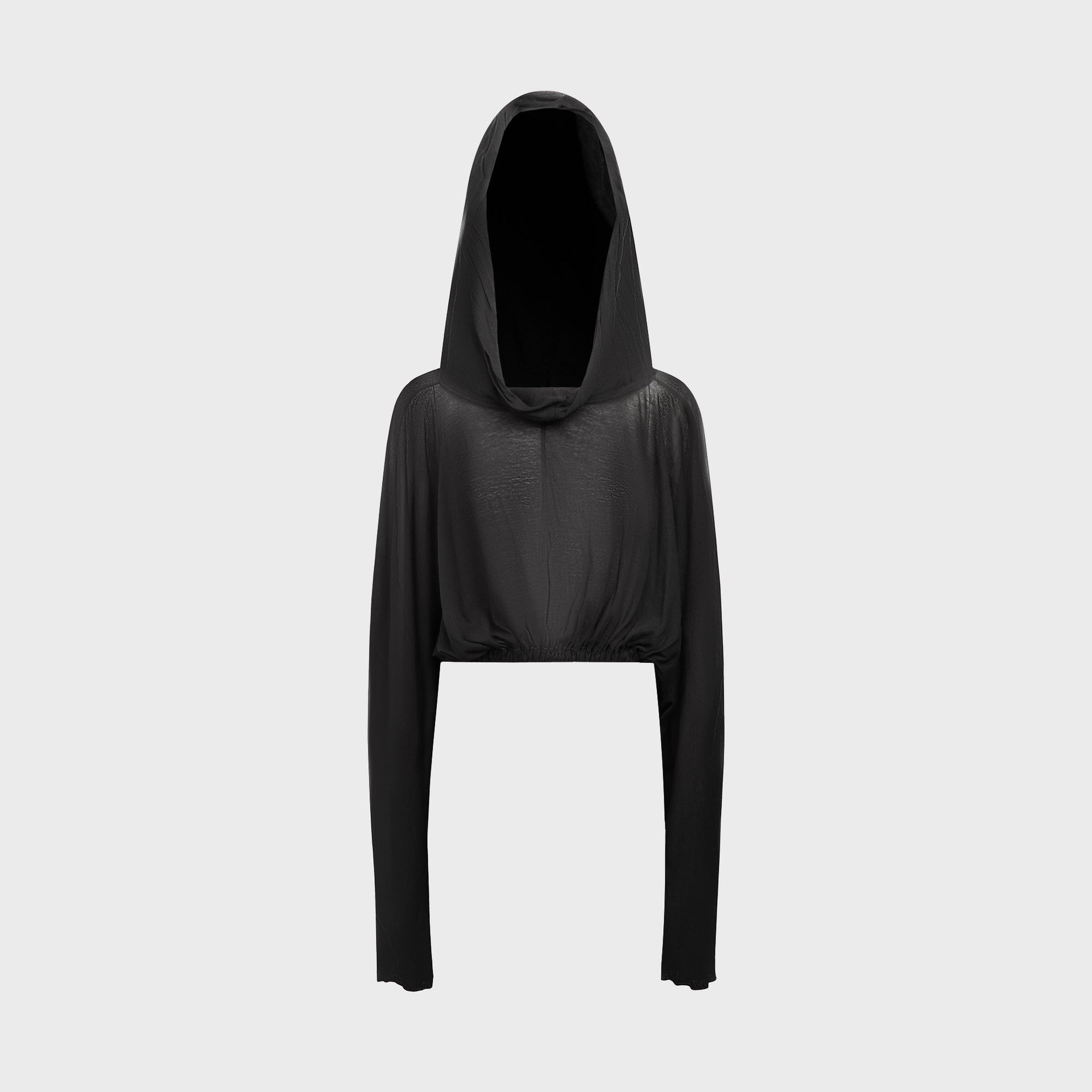 Rick Owens Cropped Hooded Tunic in Black