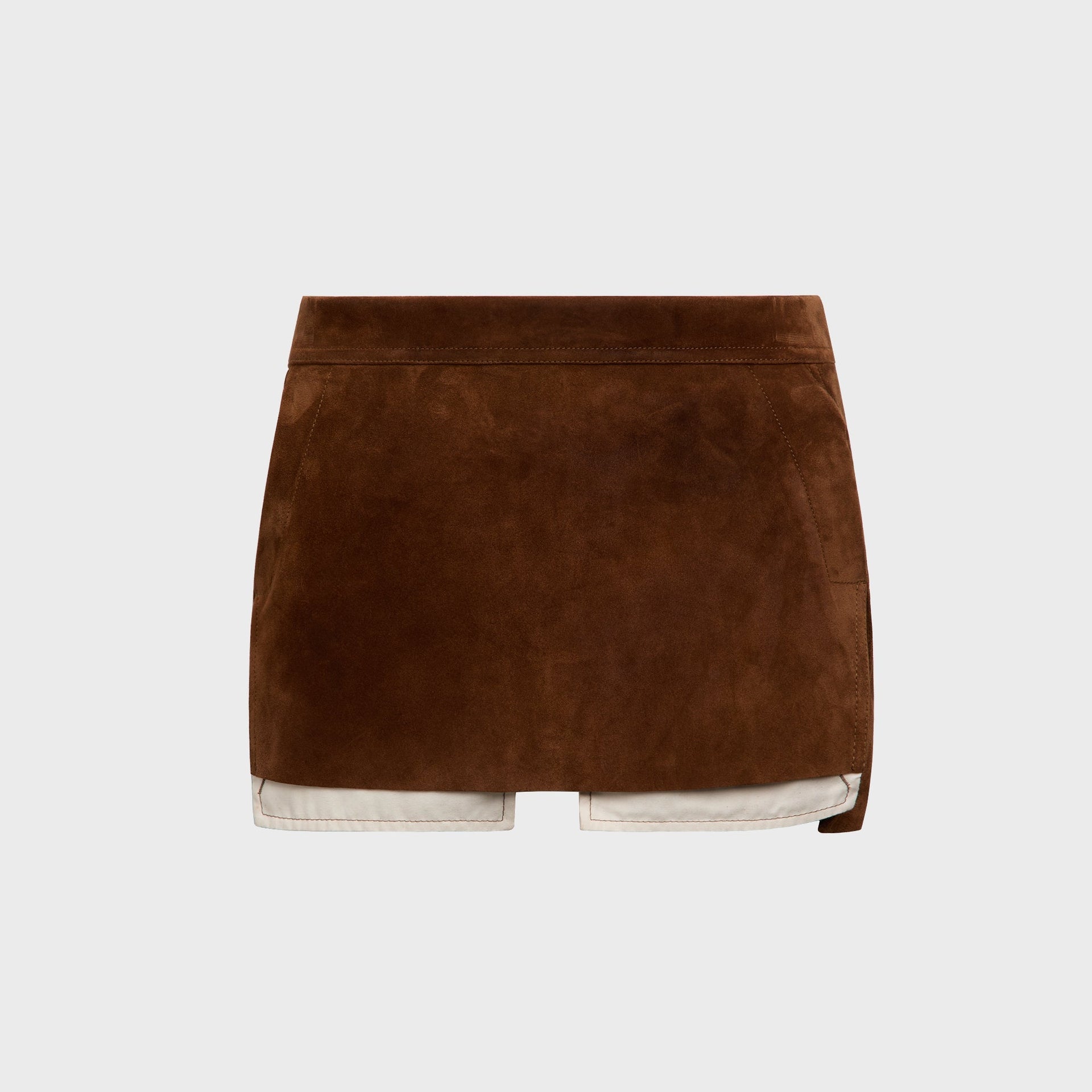 Rick Owens Cutoff Mini Skirt in Chestnut