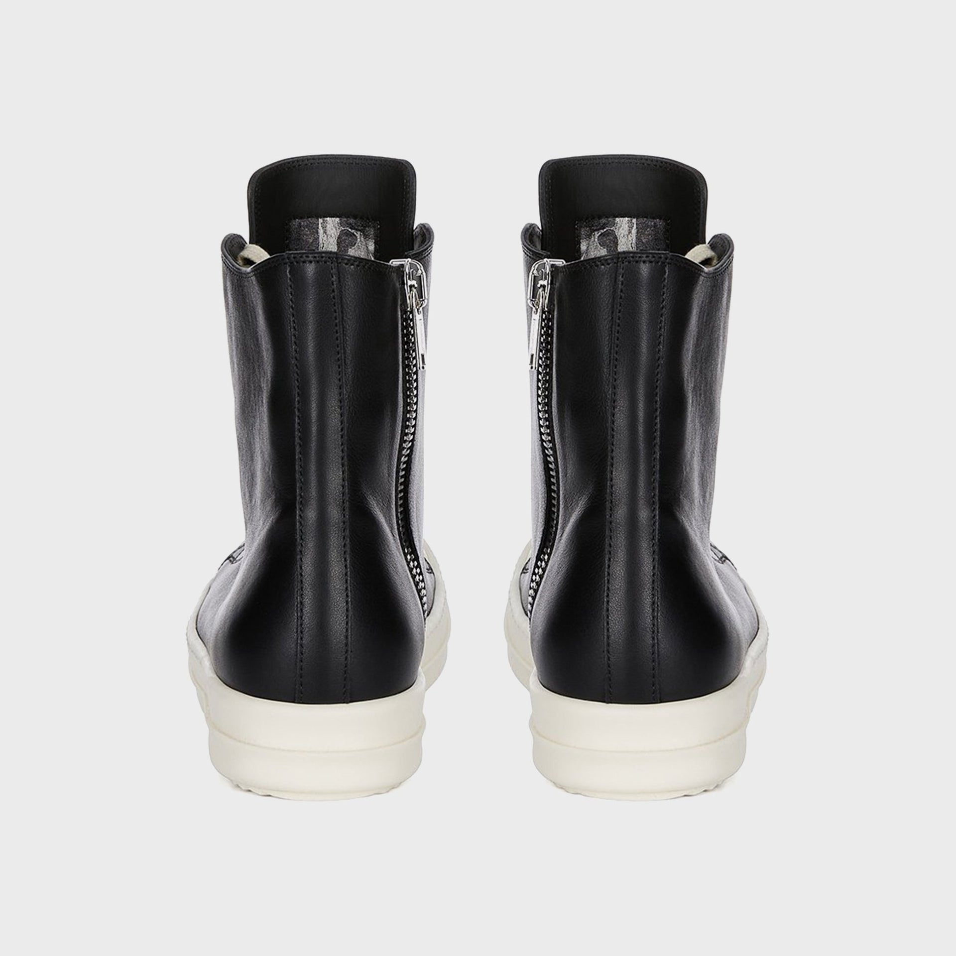 Rick Owens Leather Sneakers Scarpe in Pelle - Black / Milk / Milk