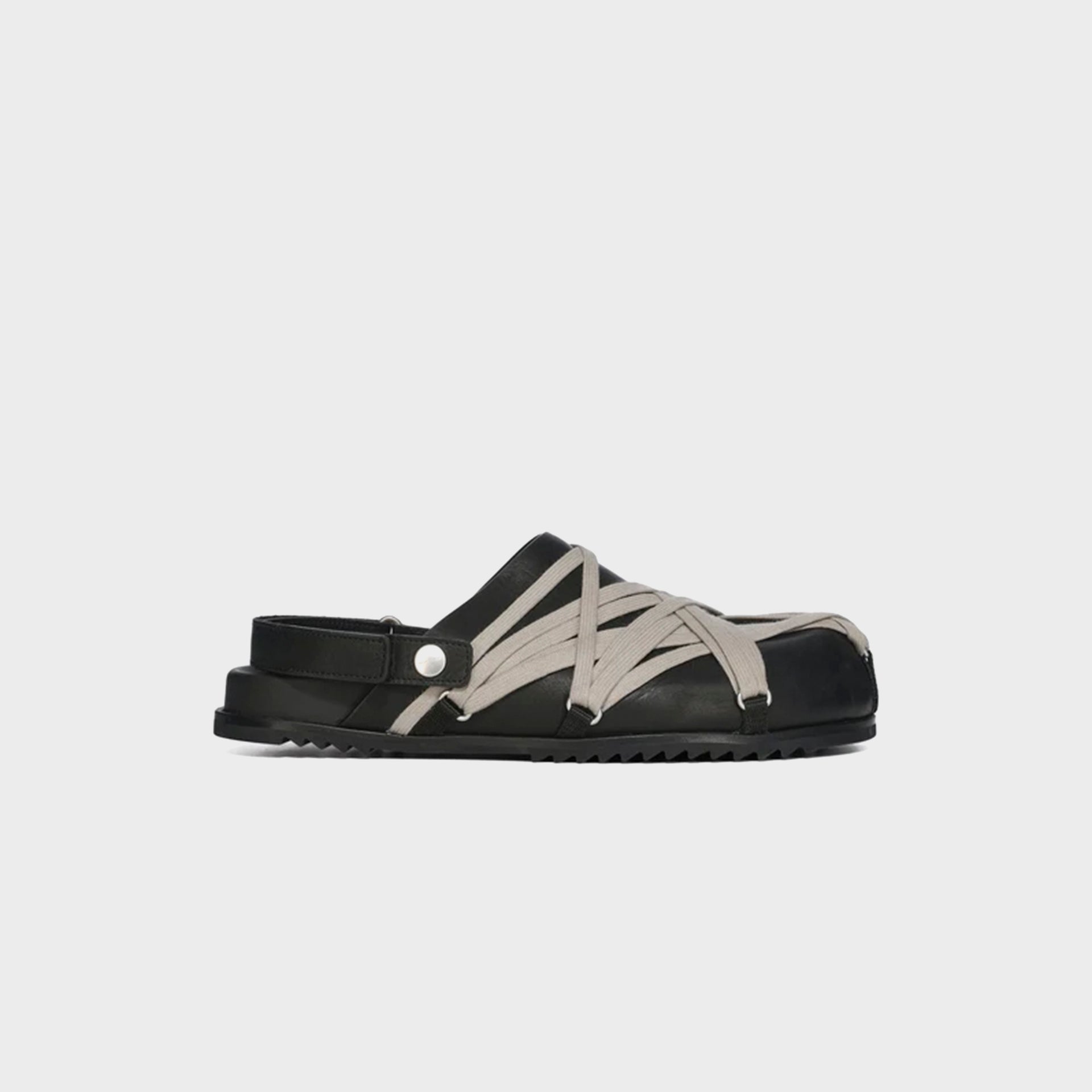 Rick Owens Megalaced Mule Granola Sandal - Pelle Black