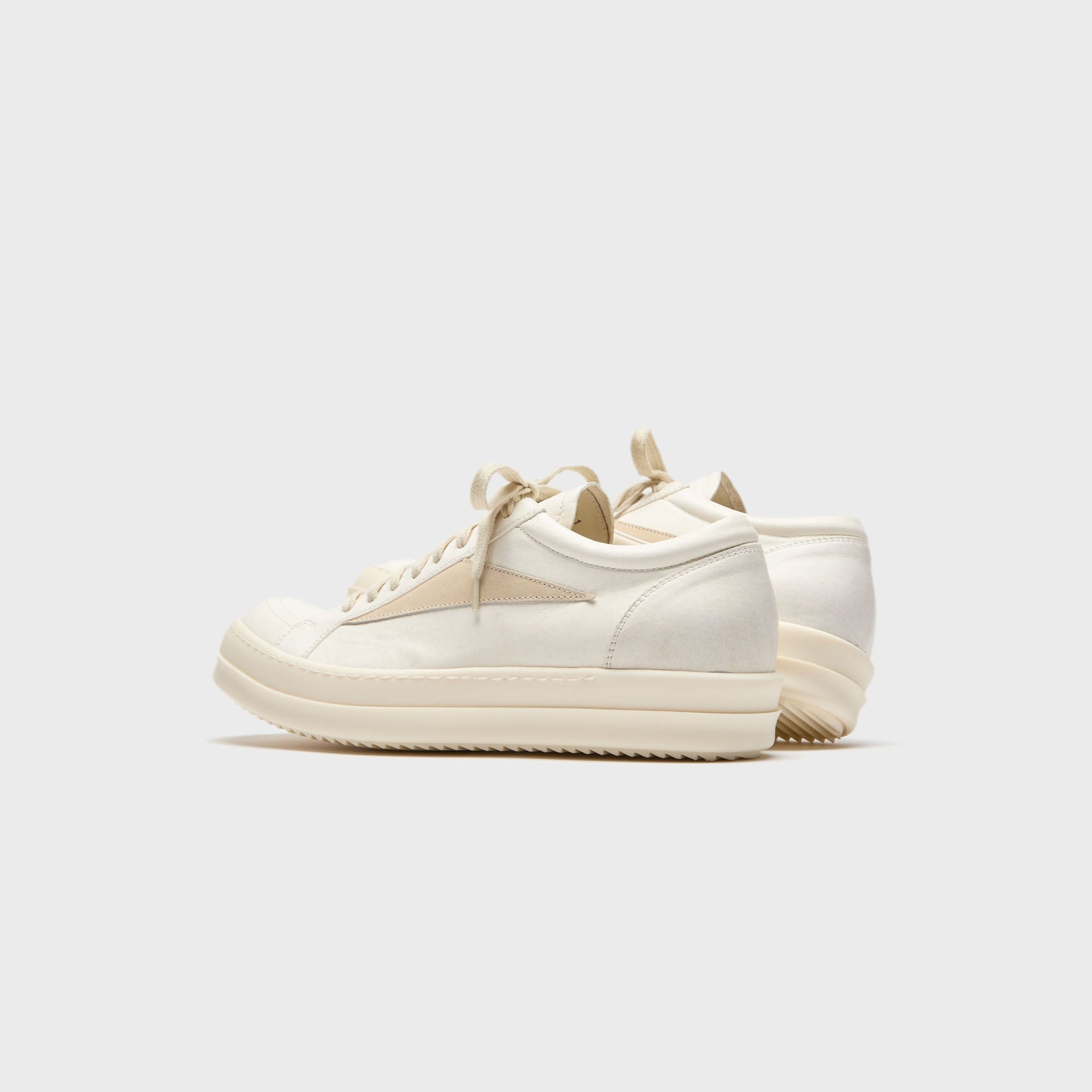 Rick Owens Scarpe In Pelle Vintage Sneaks - Milk / Milk / Milk