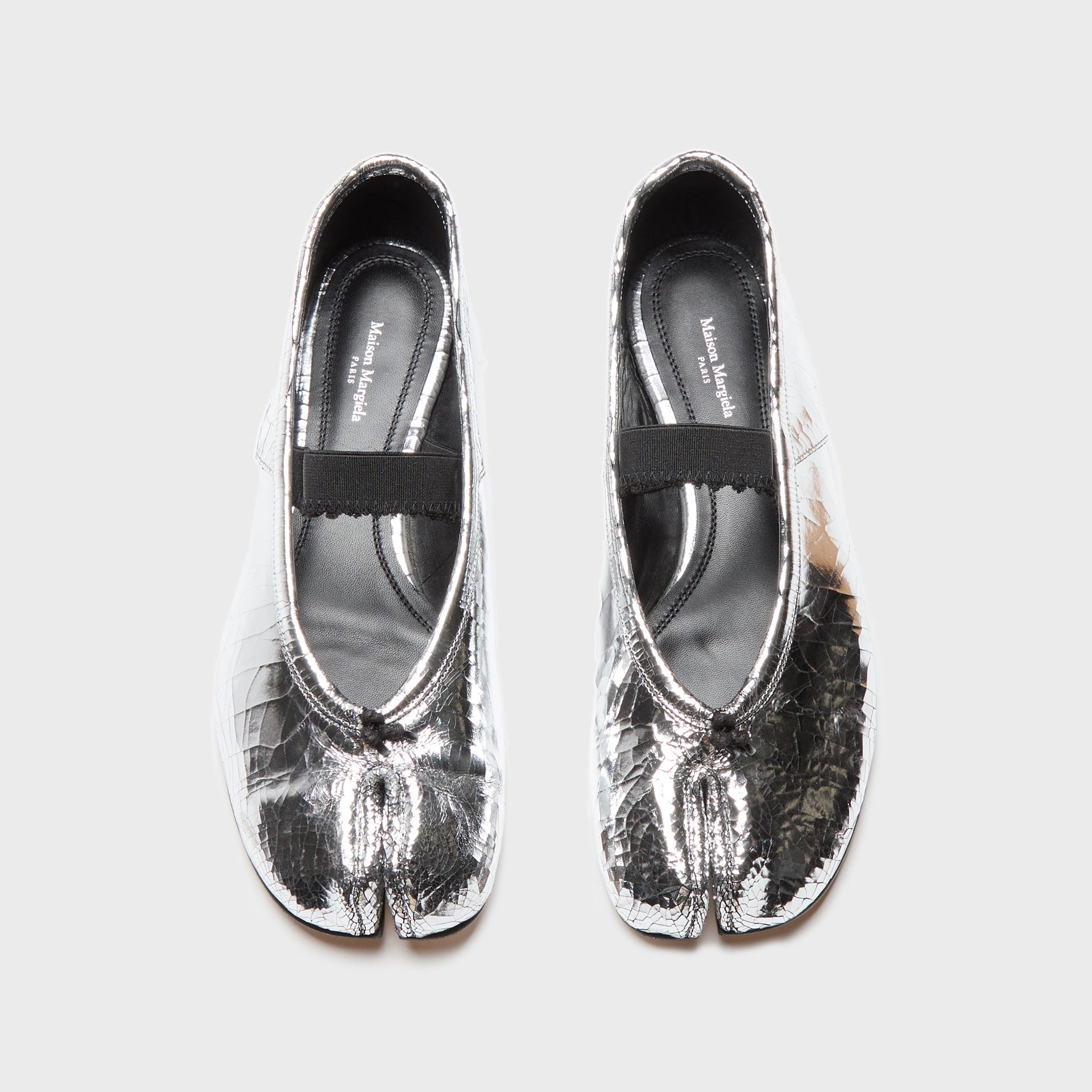 Maison Margiela Tabi Ballerina - Broken Mirror / Elastic Silver / Black