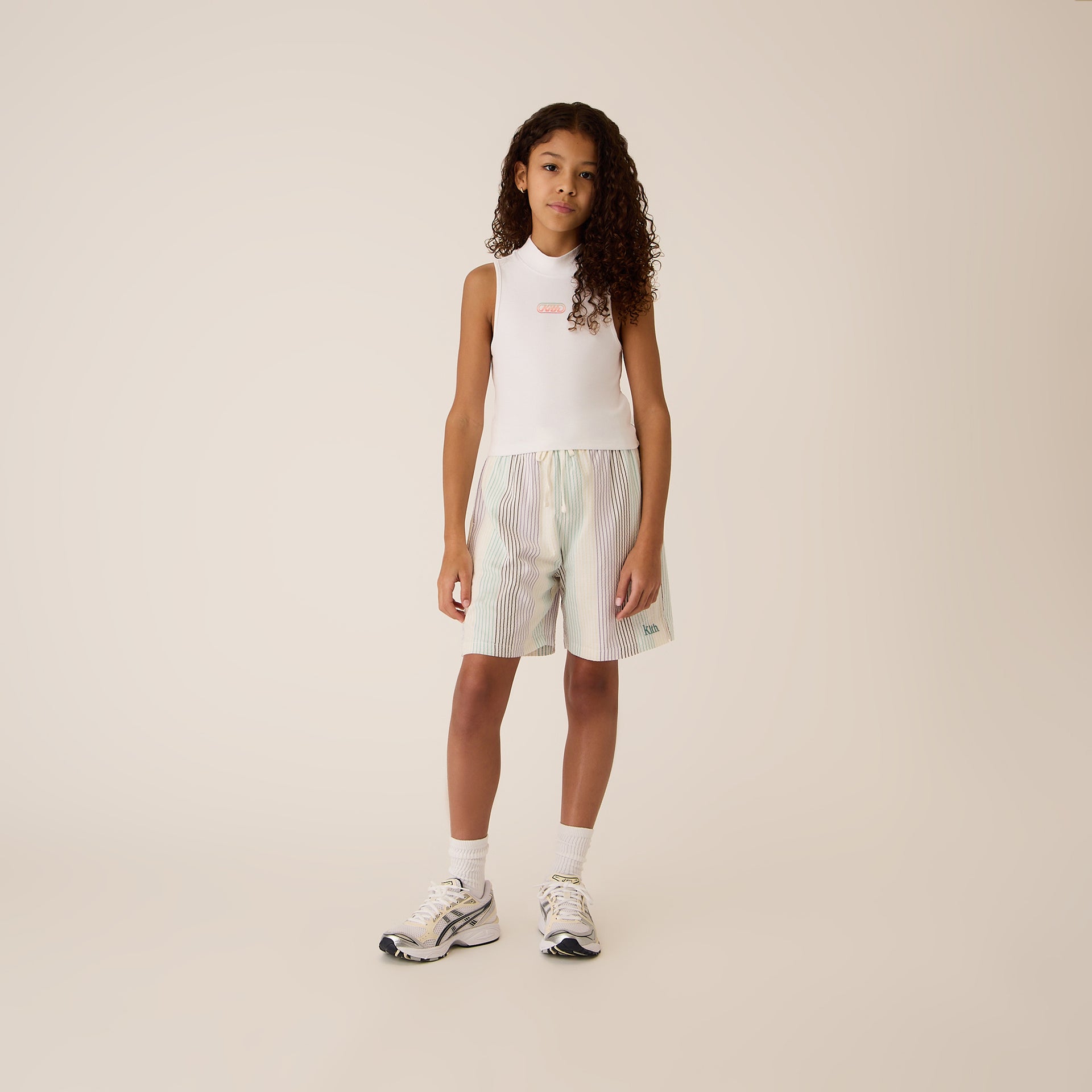 Kith Kids Striped Thompson Camp Short in Mykonos