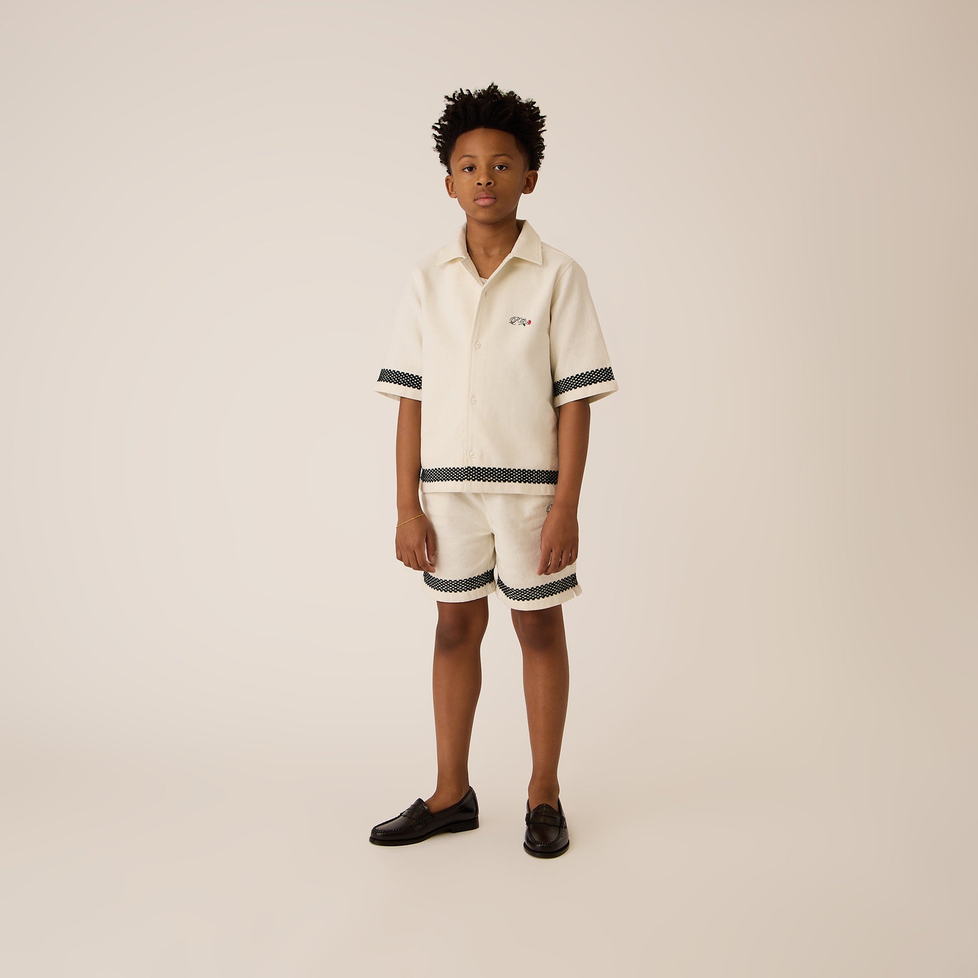 Kith Kids Novelty Logo Thompson Camp Short in Sandrift