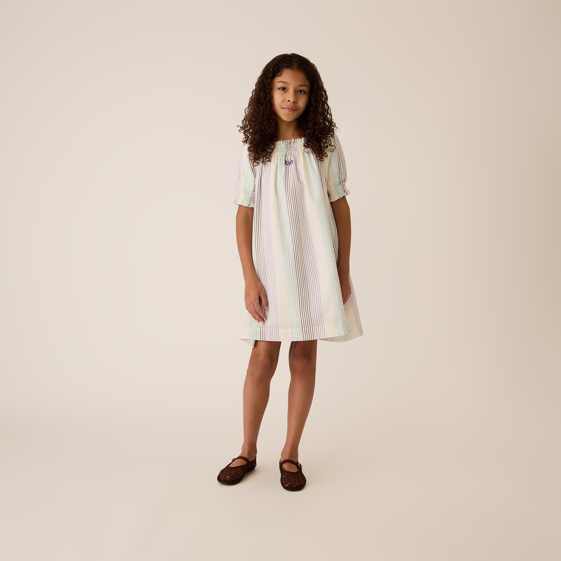 Kith Kids Striped Amina Mini Dress in Mykonos