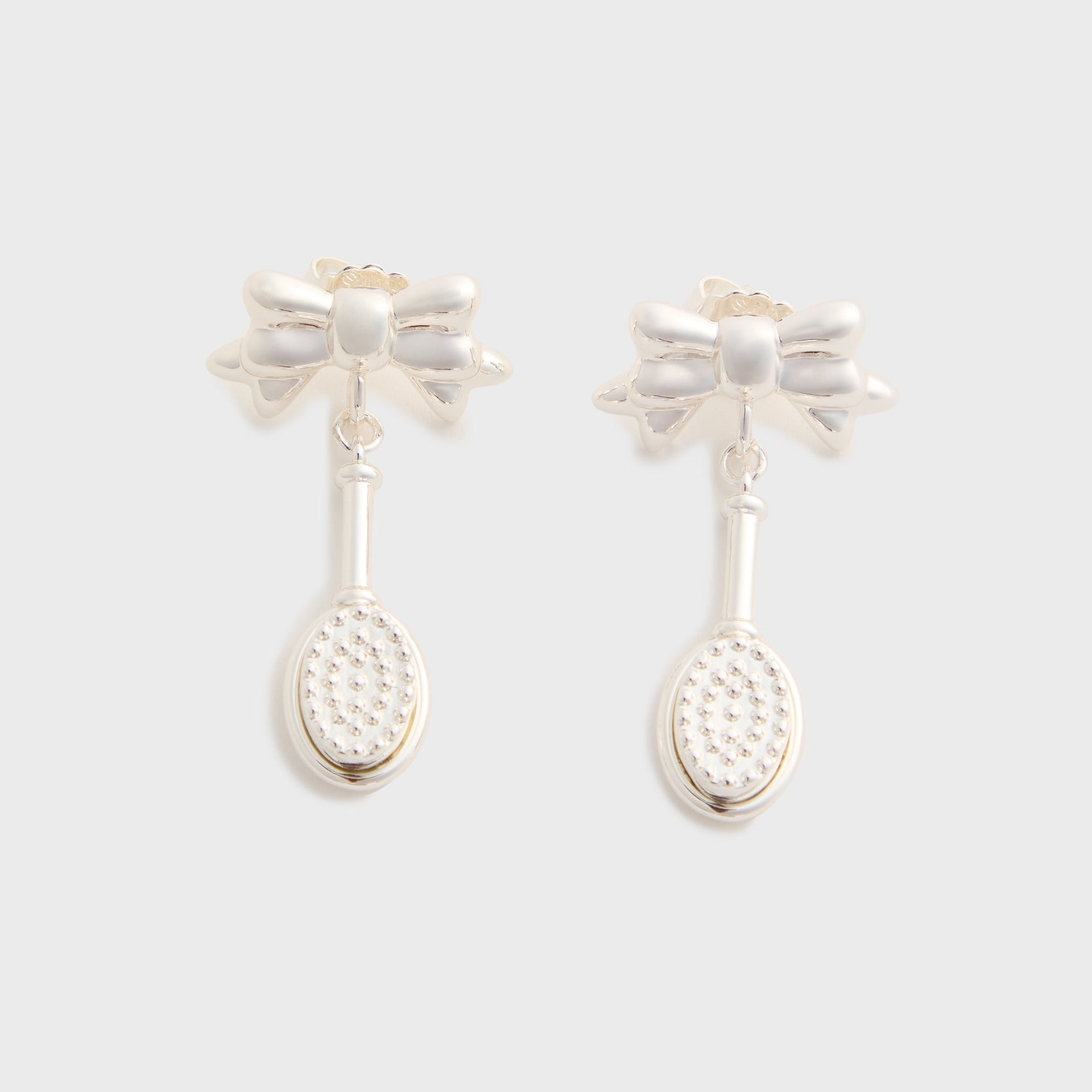 Sandy Liang Hairbrush Earrings in Silver