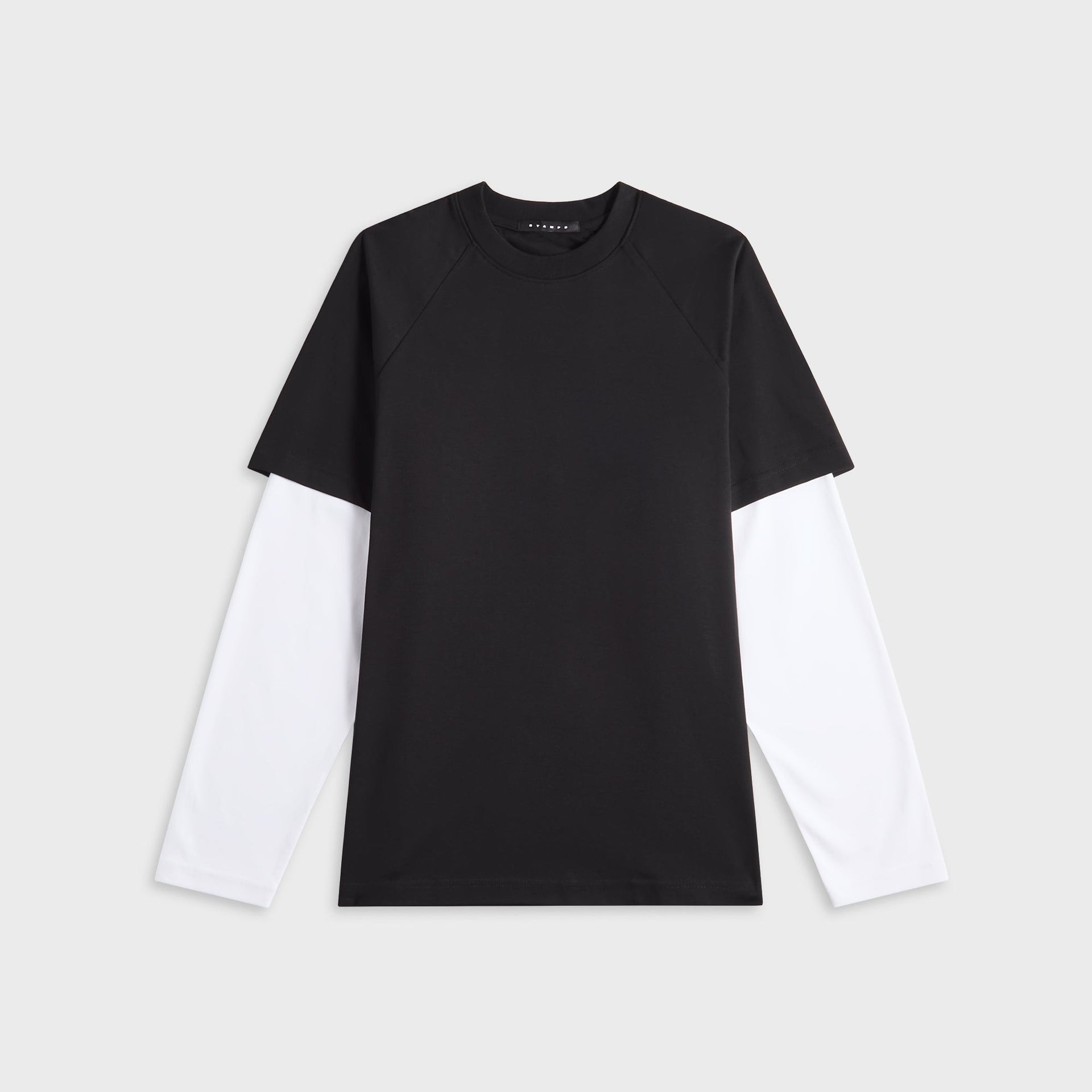 Stampd Double Layer Long Sleeve Relaxed Tee - Black / White