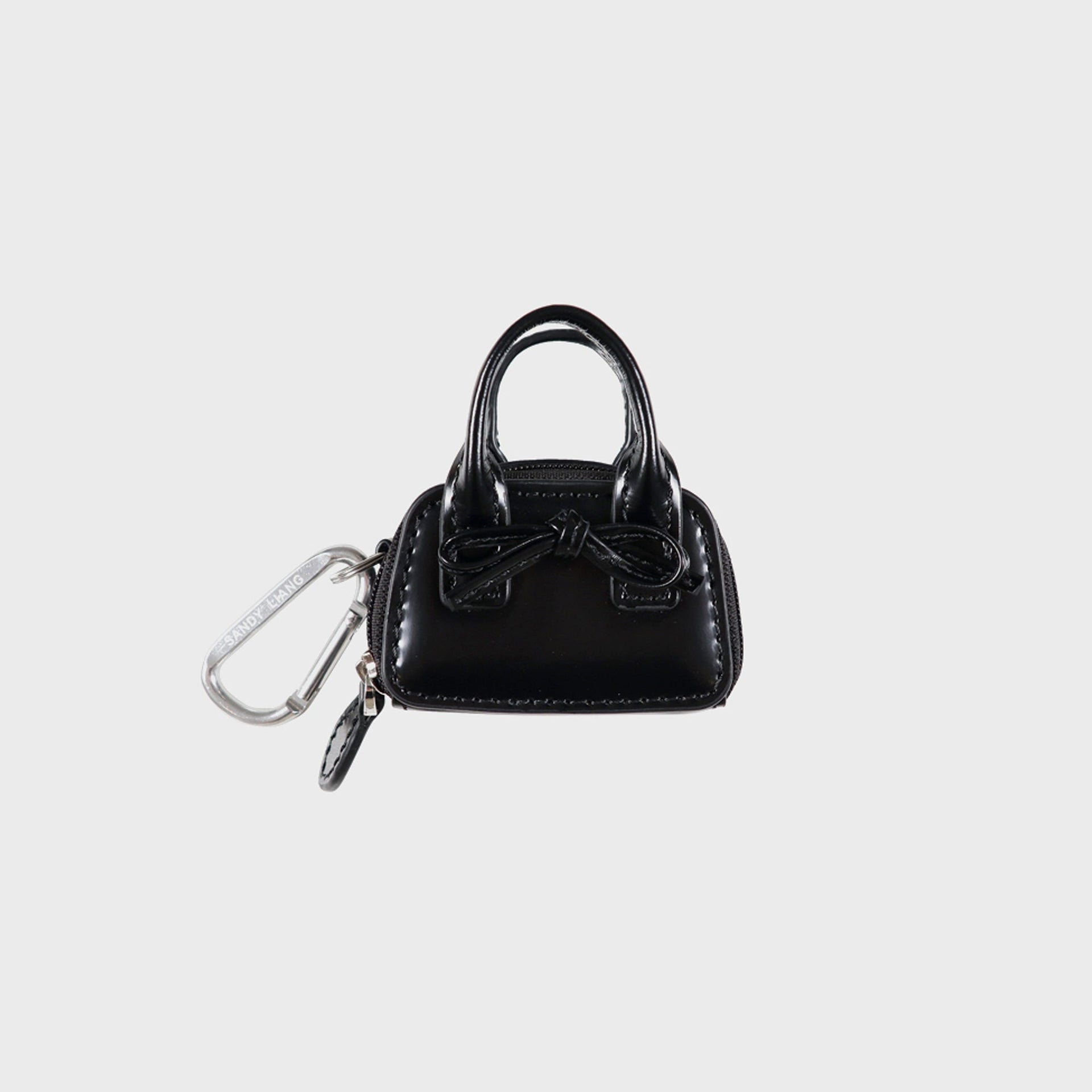 Sandy Liang Secure Mini Bag Keychain in Black