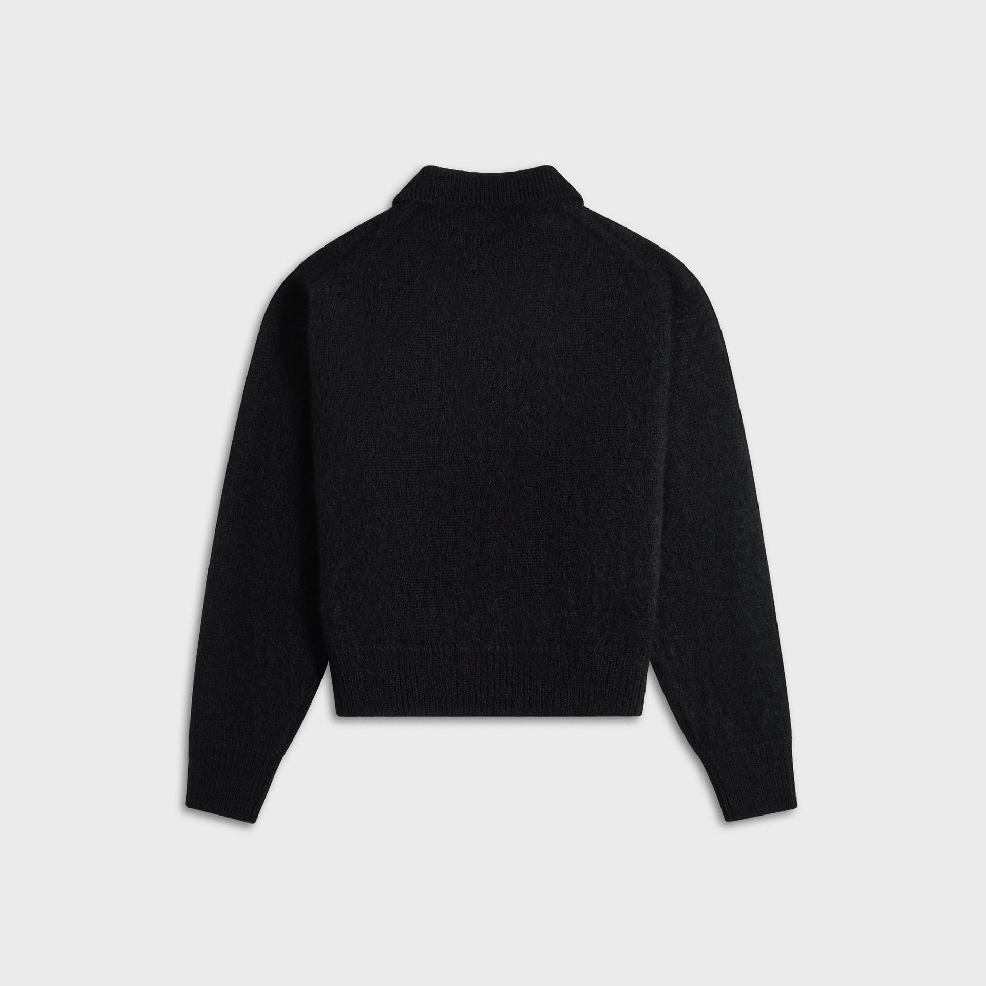 Studio Nicholson Ribbed Knit Polo Shirt - Black
