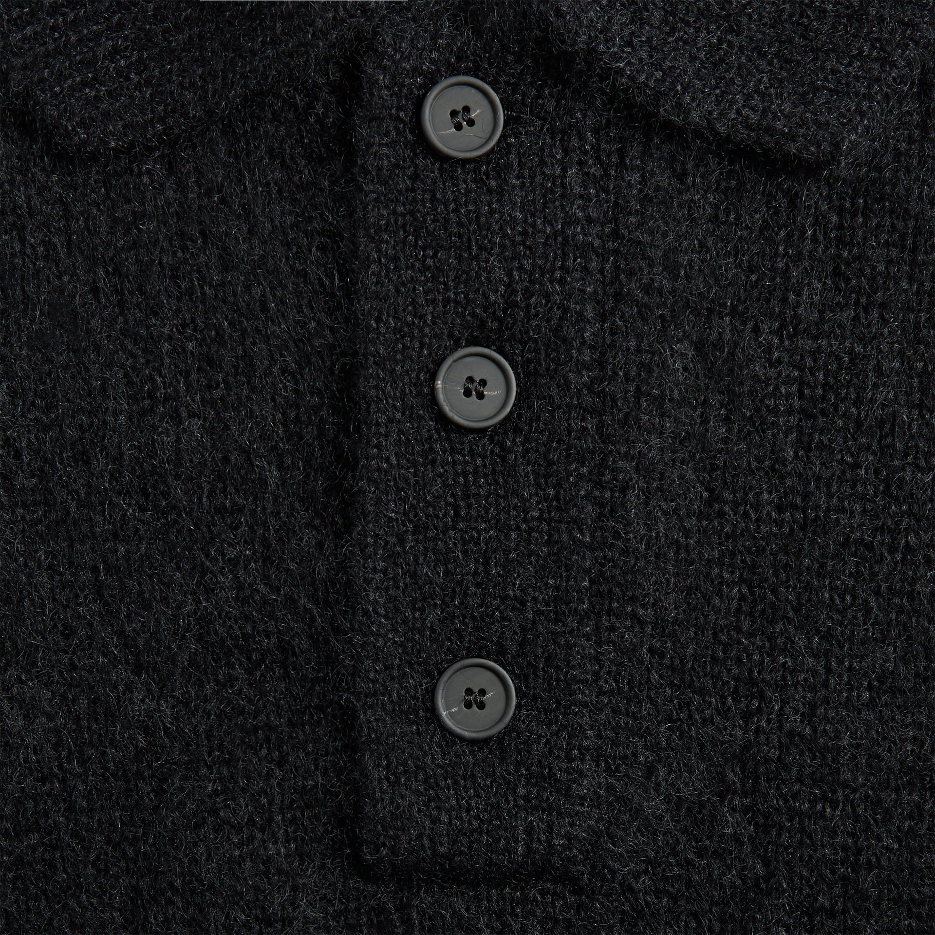 Studio Nicholson Ribbed Knit Polo Shirt - Black