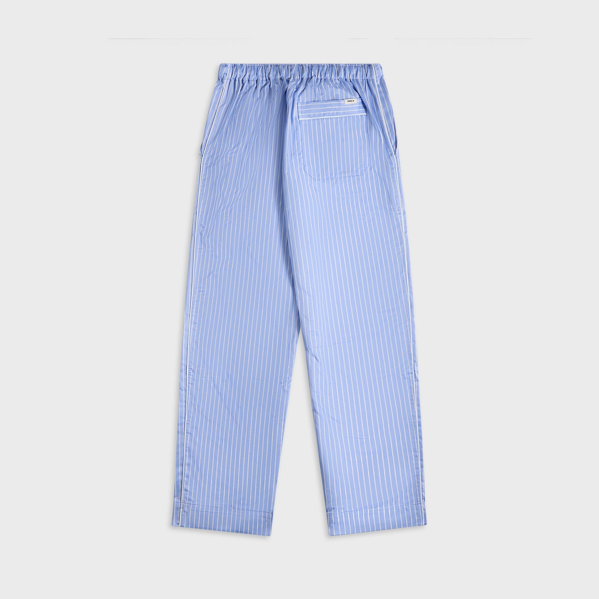Tekla Sateen Polo Stripes Pyjama Pants - Light Blue