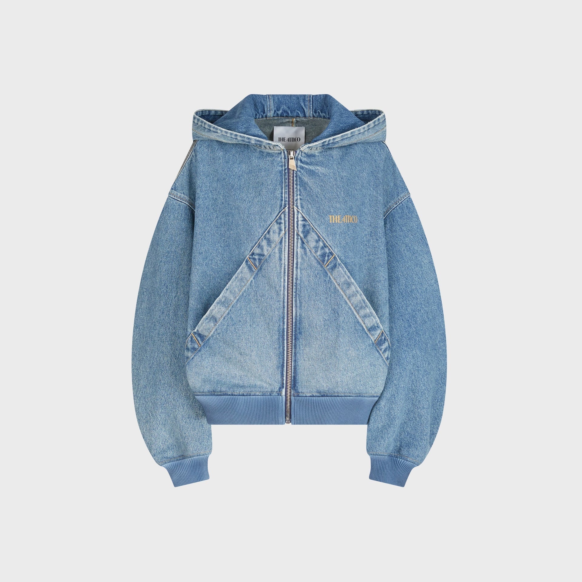 The Attico Bomber Jacket in Washed Denim