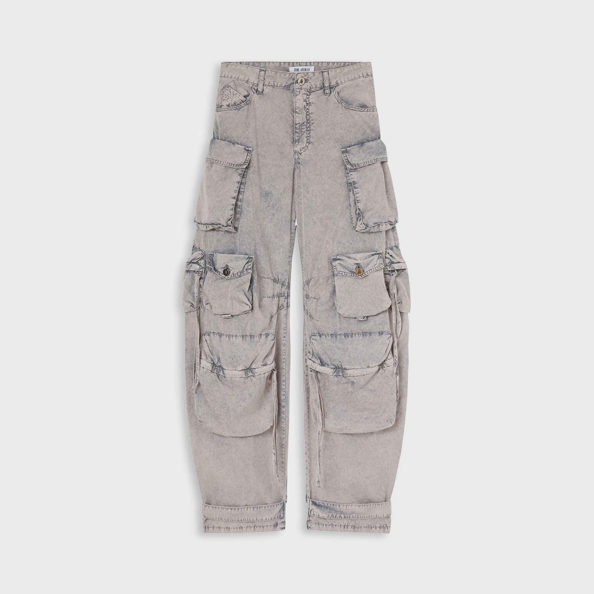 The Attico Fern Long Pant in Grey / Marble Wash Light Canvas