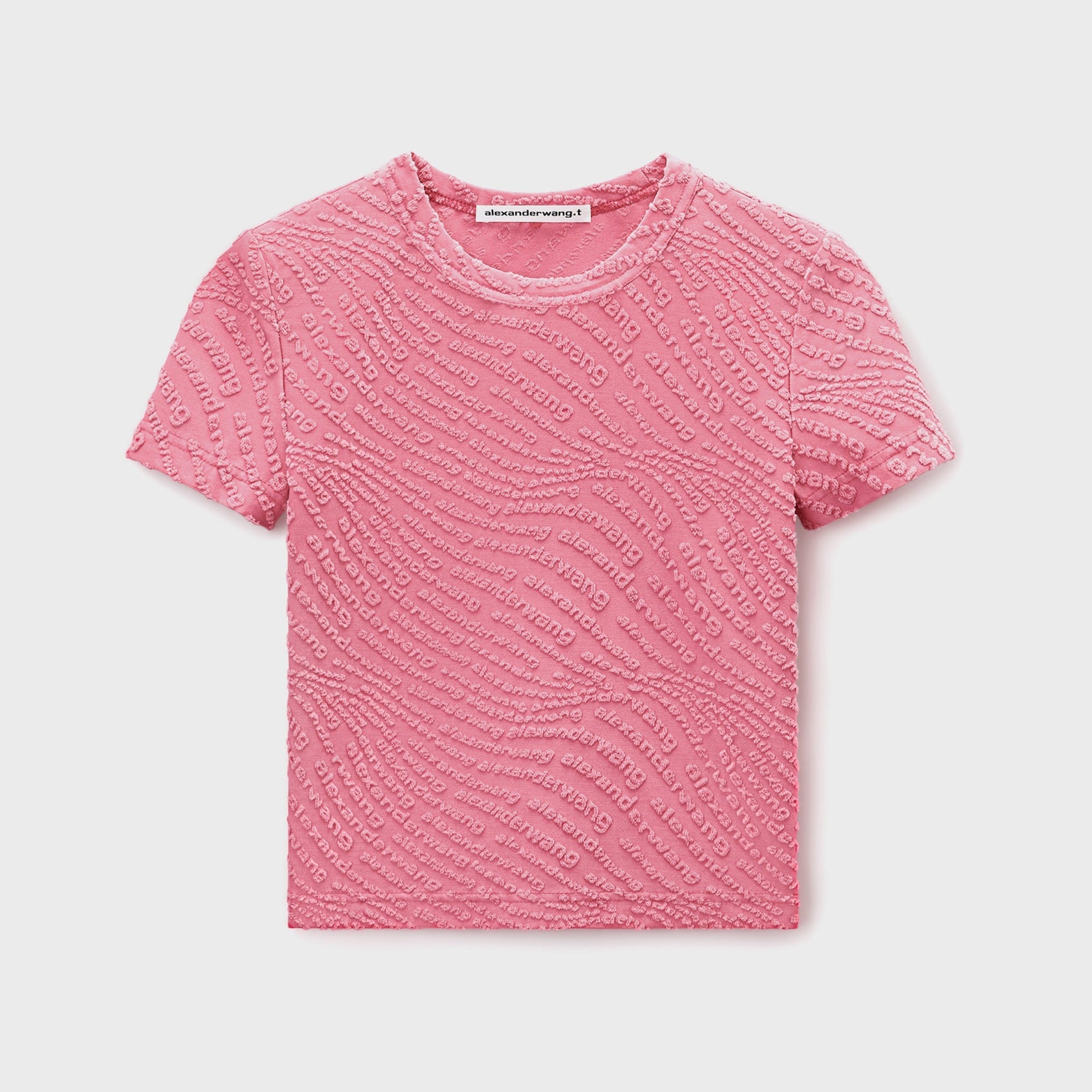 T by Alexander Wang Jacquard Logo Baby Tee in Lotus