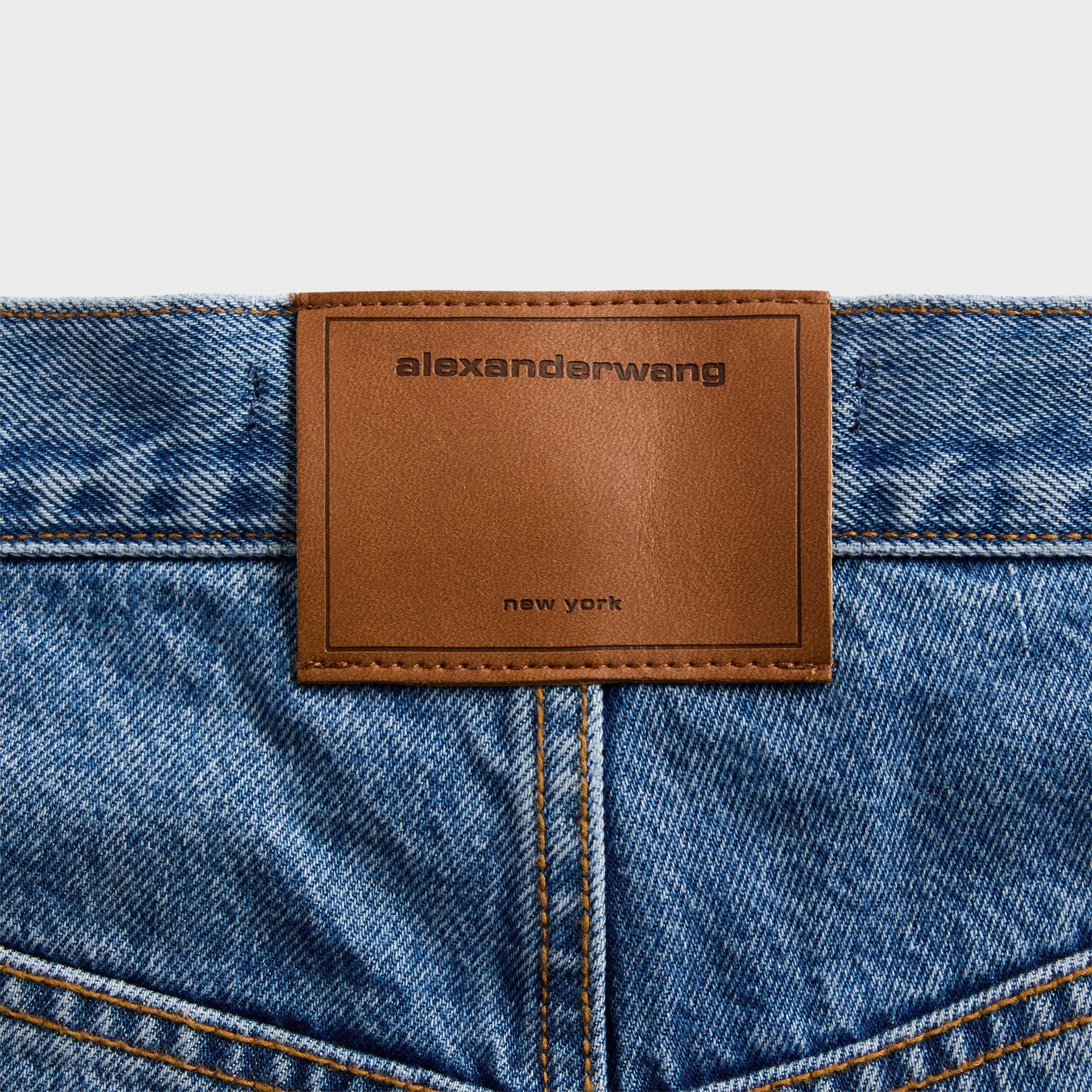 Alexander Wang Surge Low-Rise Wide Leg Jean - Vintage Marbled Blue