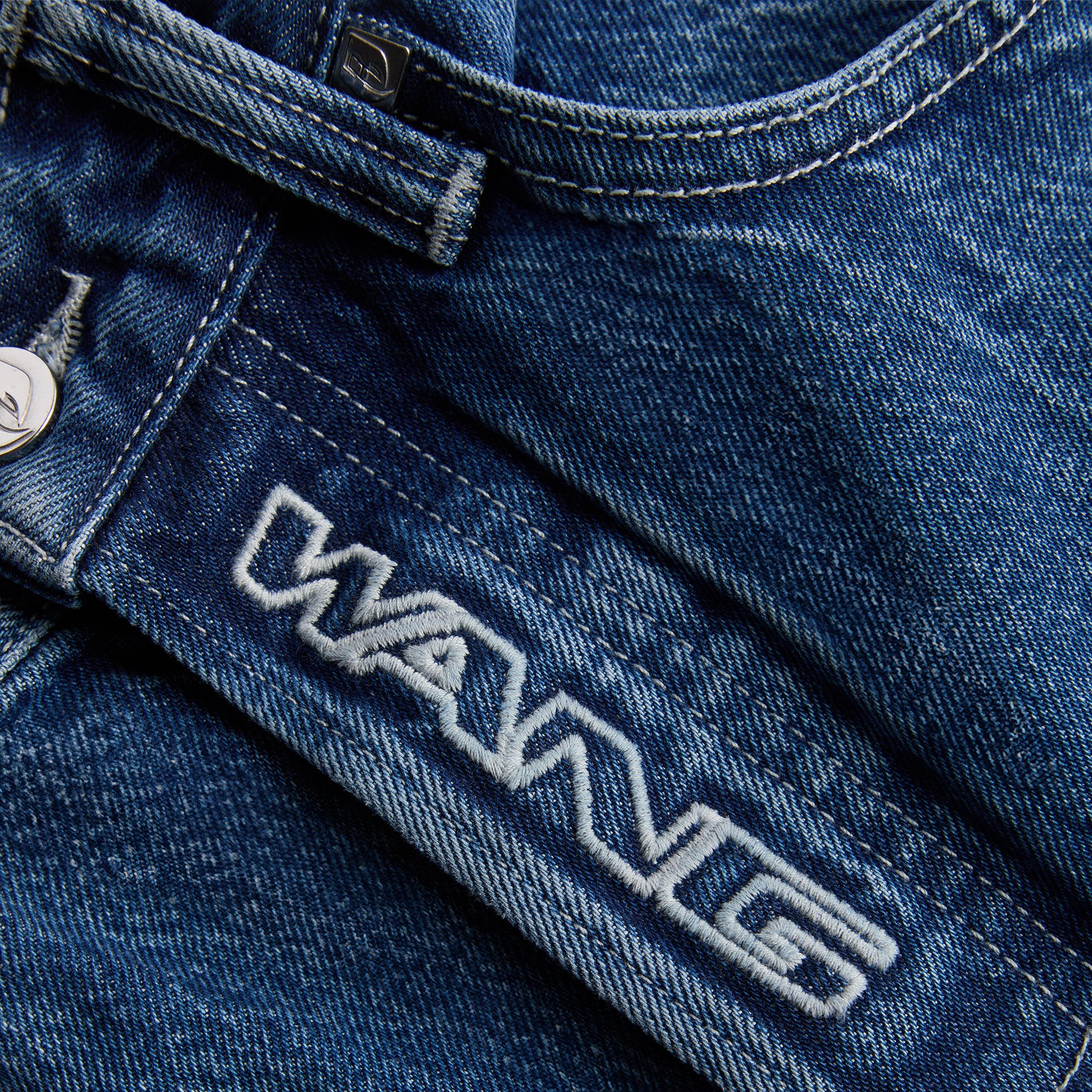 Alexander Wang Logo Elastic Rounded Jean - Blue