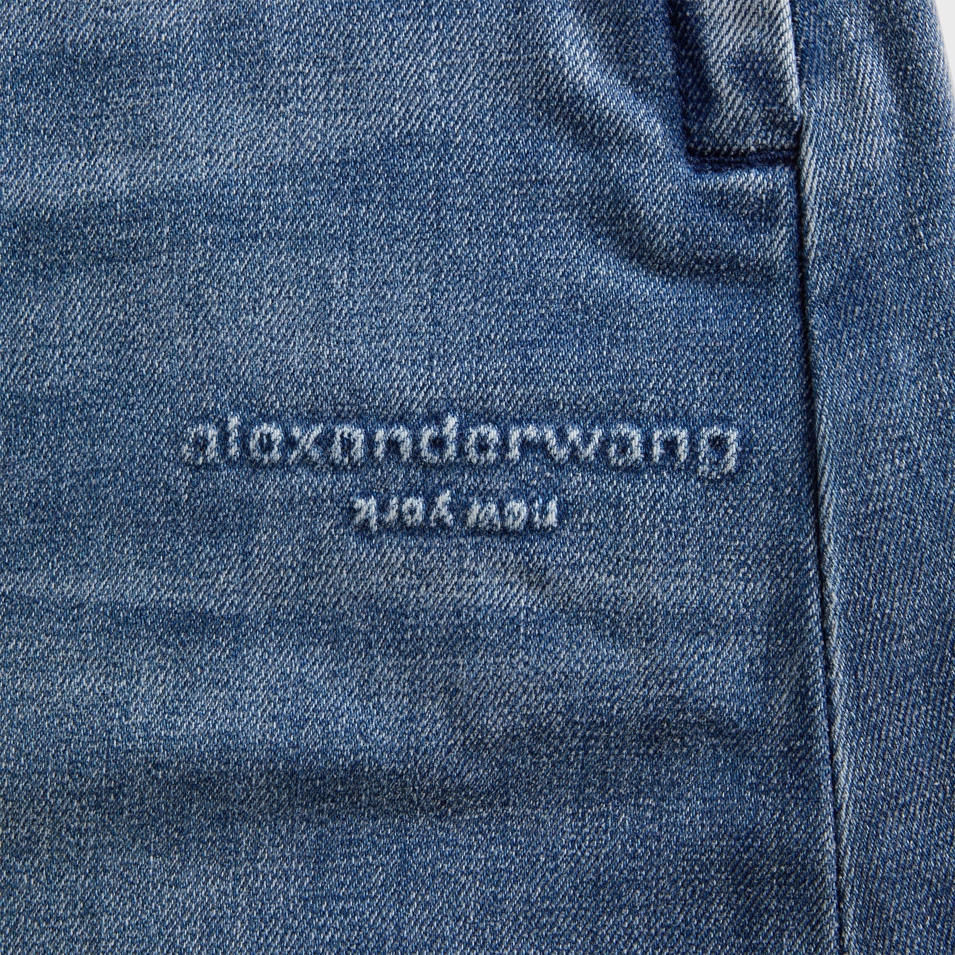 T by Alexander Wang Sweatpant with Elasticated Drawstring Waist in Washed Light Blue