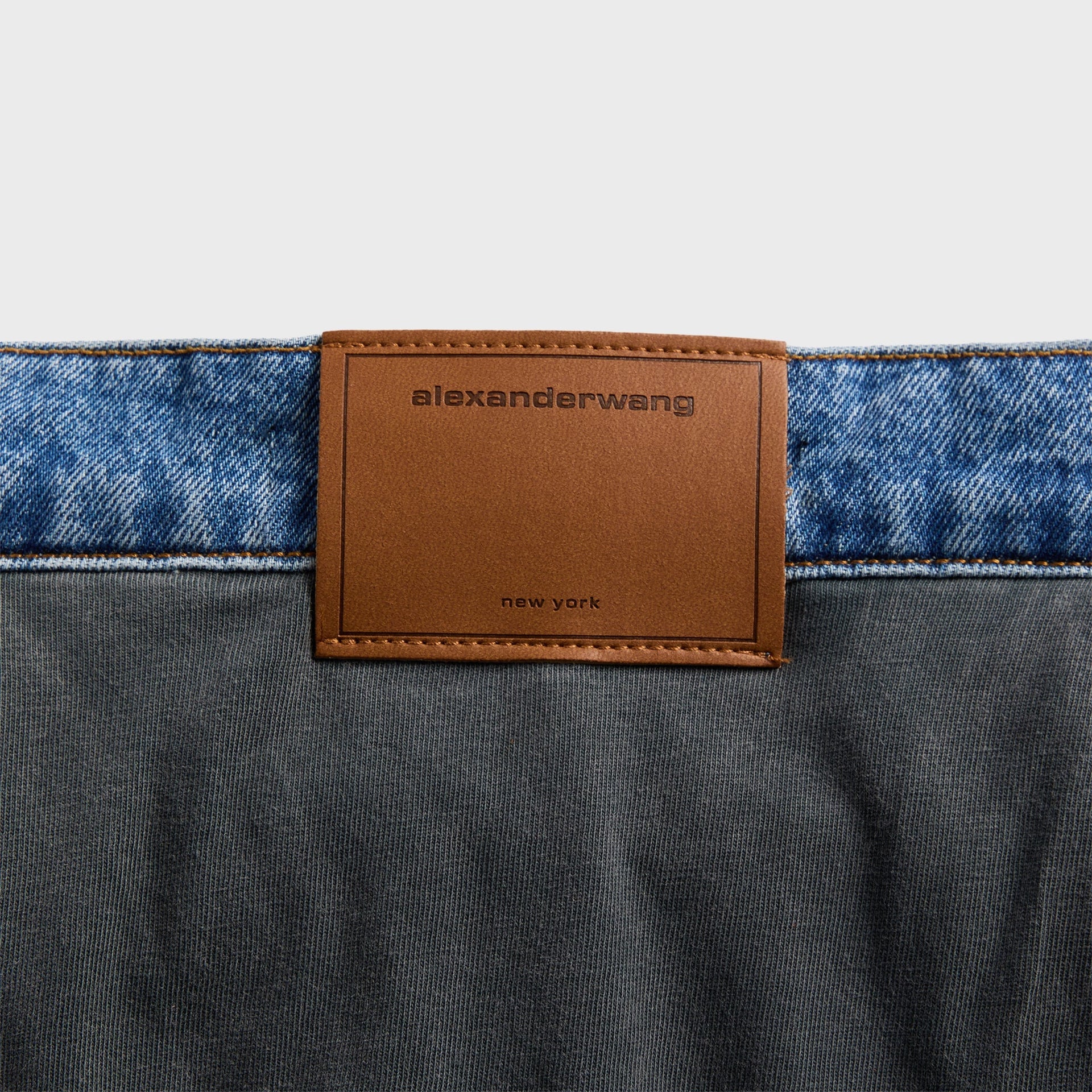 Alexander Wang Pre-Styled Slouchy Jean with Tied Tee - Vintage Marbled Blue