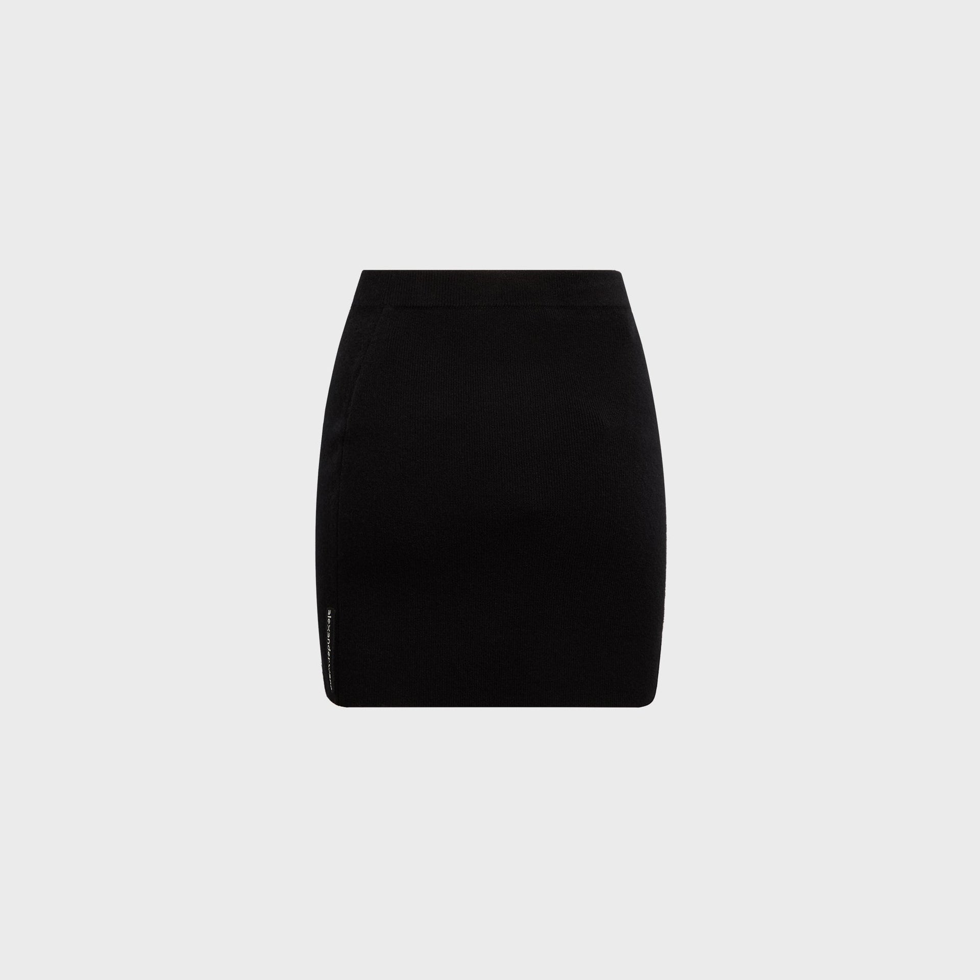 T by Alexander Wang Mini Skirt with Knit Logo Patch in Black