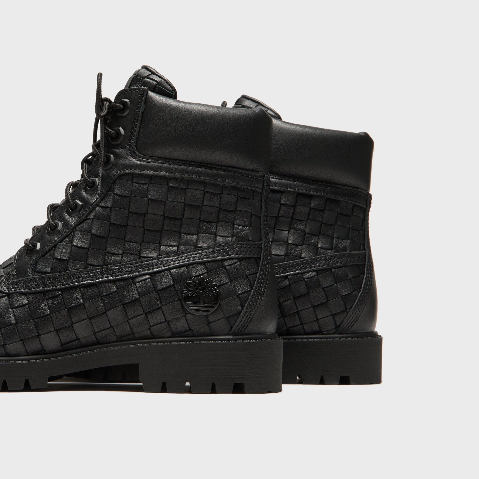 Timberland Woven 6-Inch Lace Up Full Grain Boot - Black