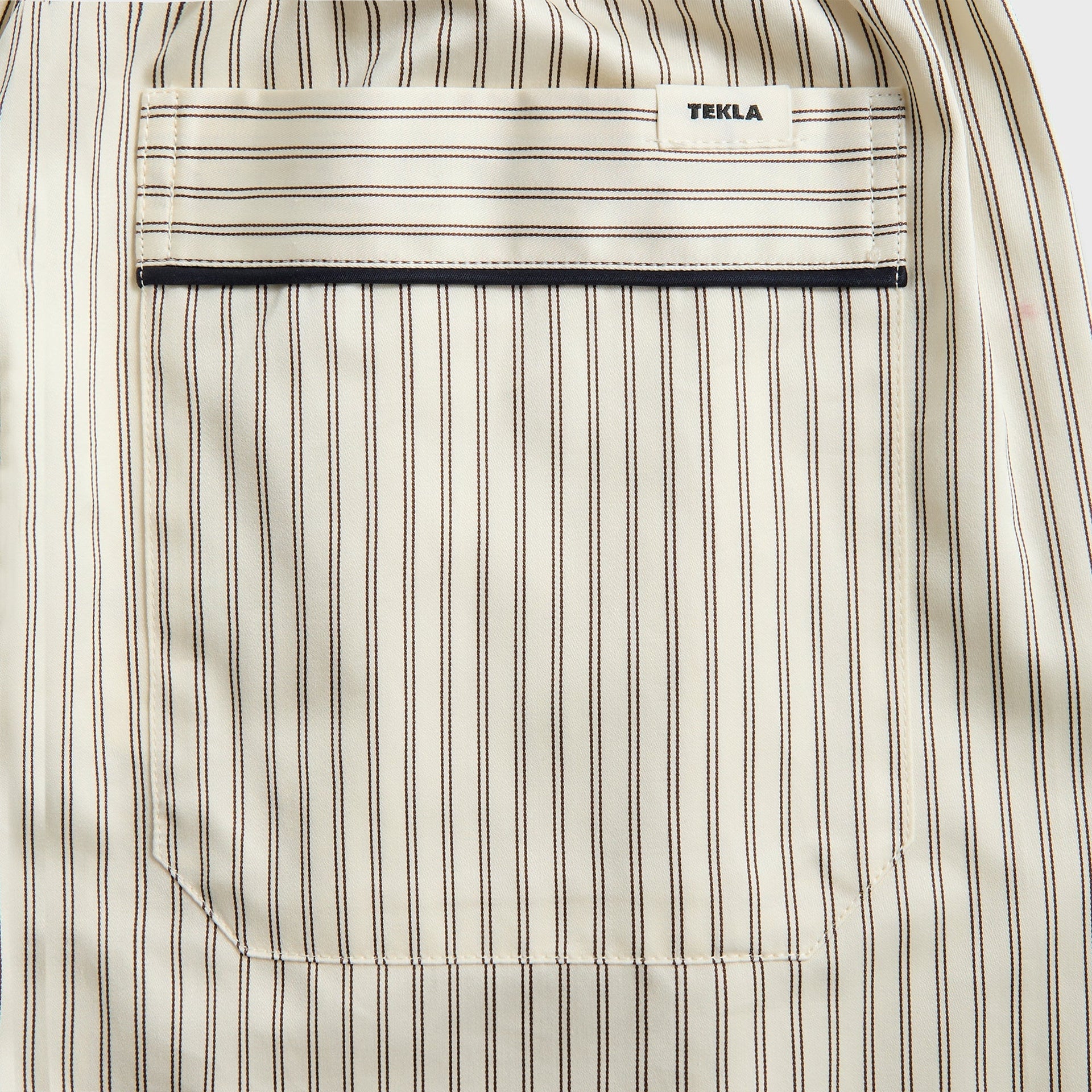 Tekla Sateen Pyjama Pant - Brown Pin Stripes