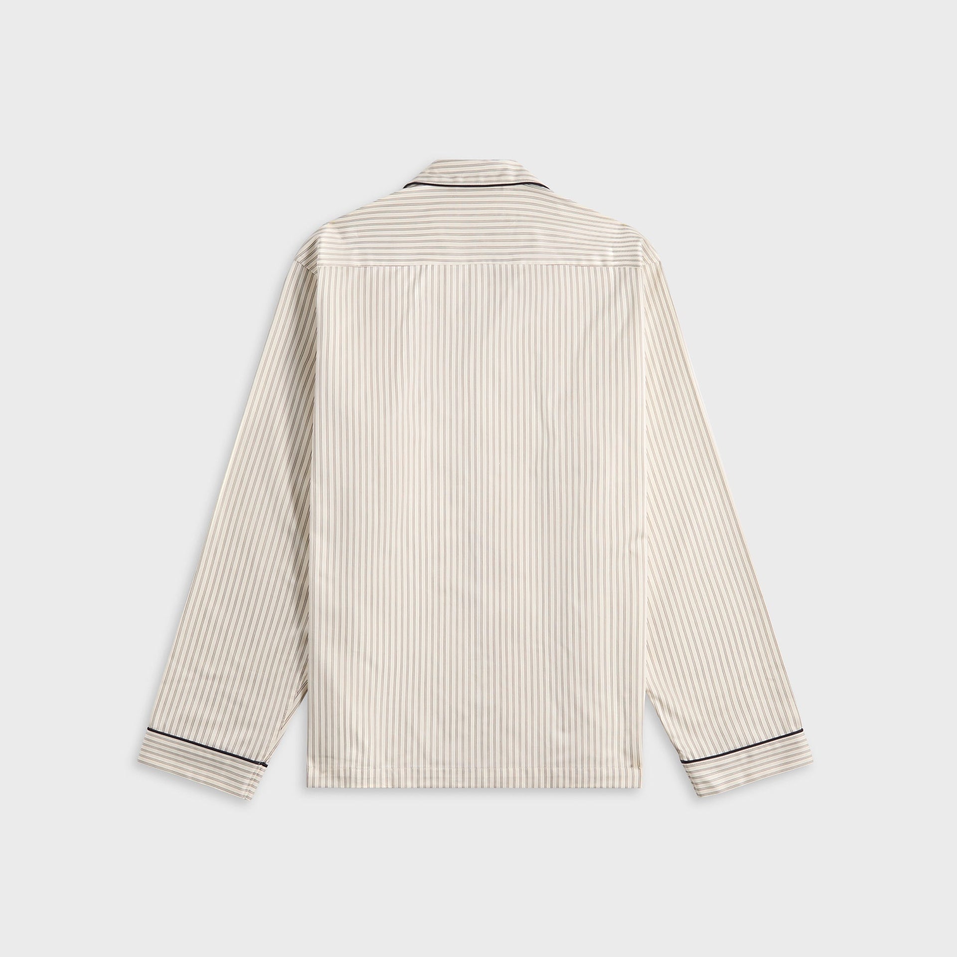 Tekla Sateen Long Sleeved Shirt - Brown Pin Stripes