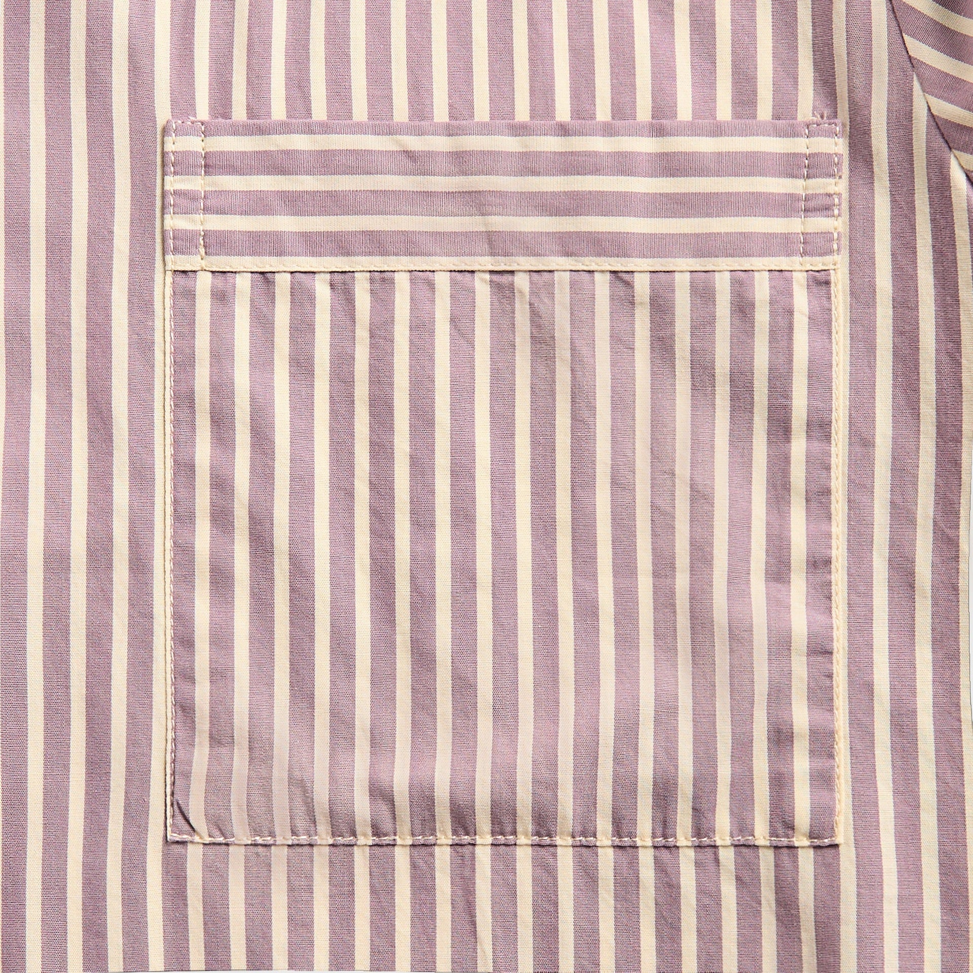 Tekla Poplin Long Sleeve Pyjama Shirt in Skipper Stripes