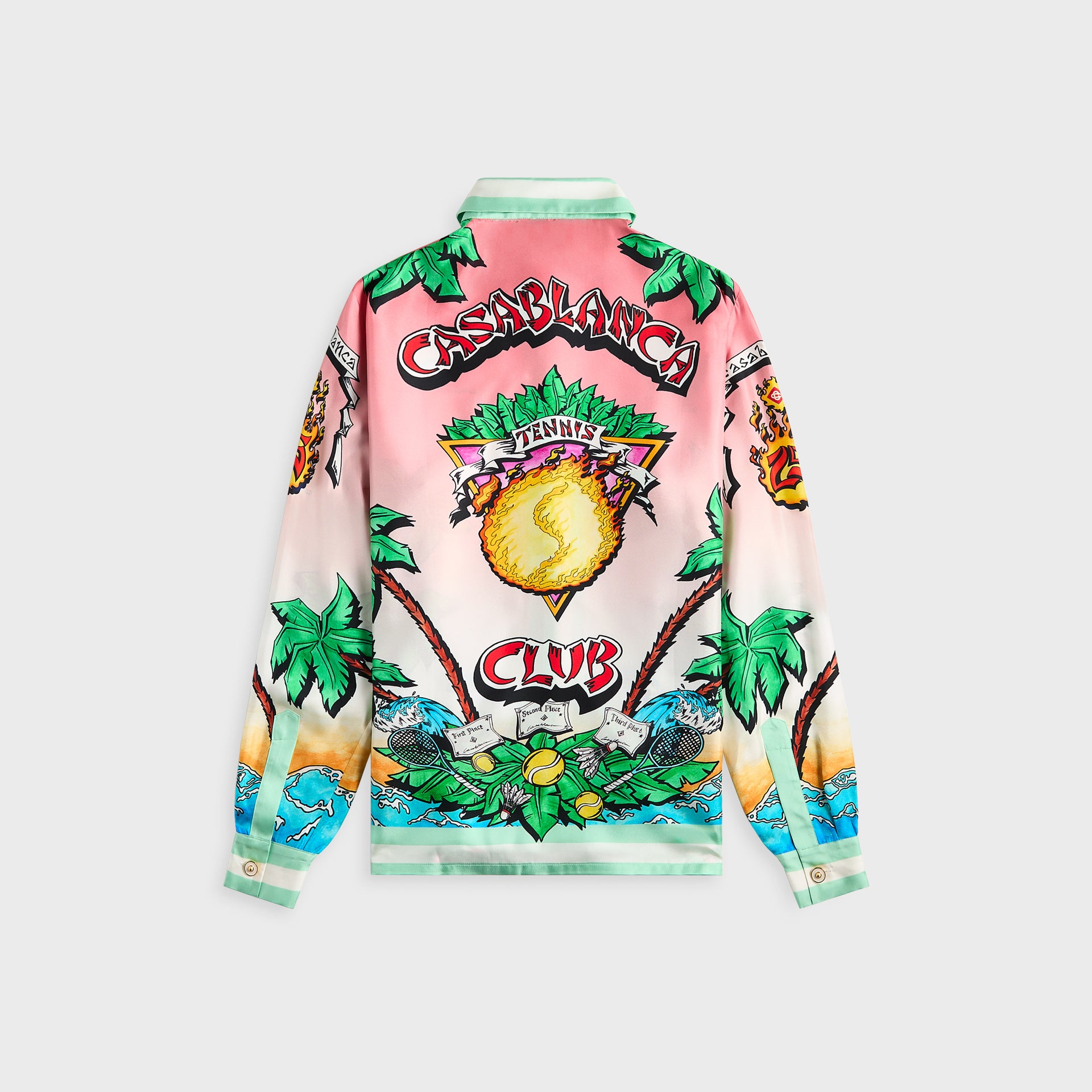 Casablanca Silk Twill Tennis Club Shirt - Multicolor